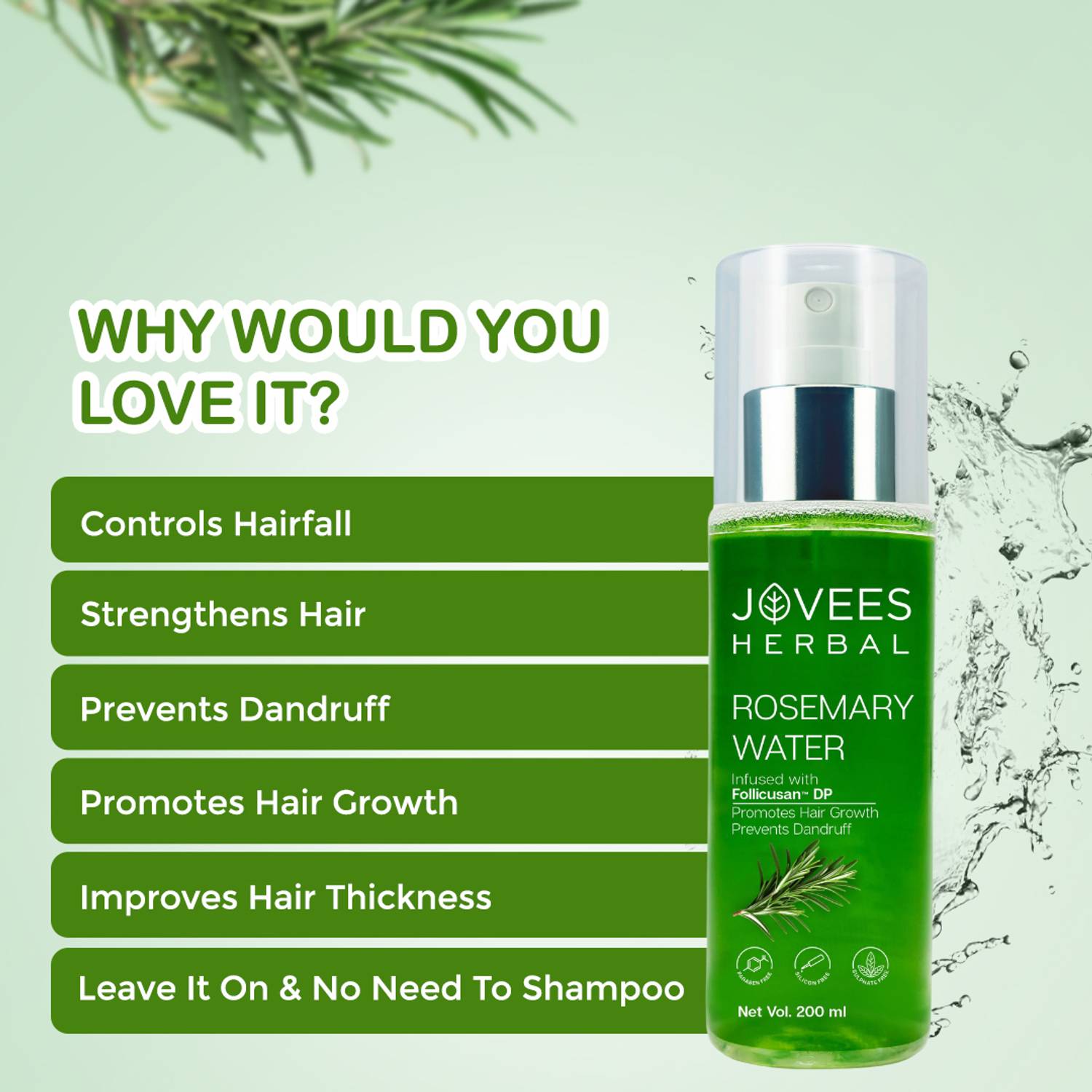 Jovees Rosemary Water Spray for Hair Growth - Image 3