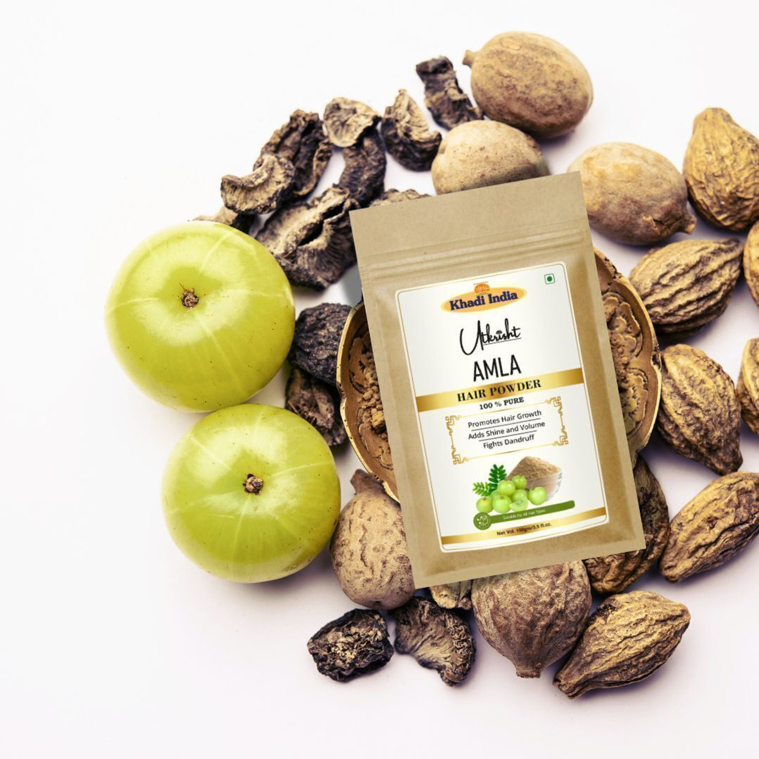Image of Utkrisht Amla, Reetha, Shikakai, Bhringraj, Methi Powder - Hair Pack Combo Pack