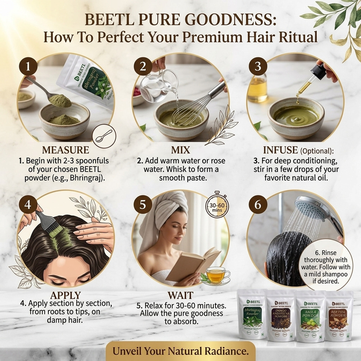 Image of BEETL Herbal Hair Care Powder| Amla Bhringraj Shikakai Reetha Hibiscus Indigo Heena