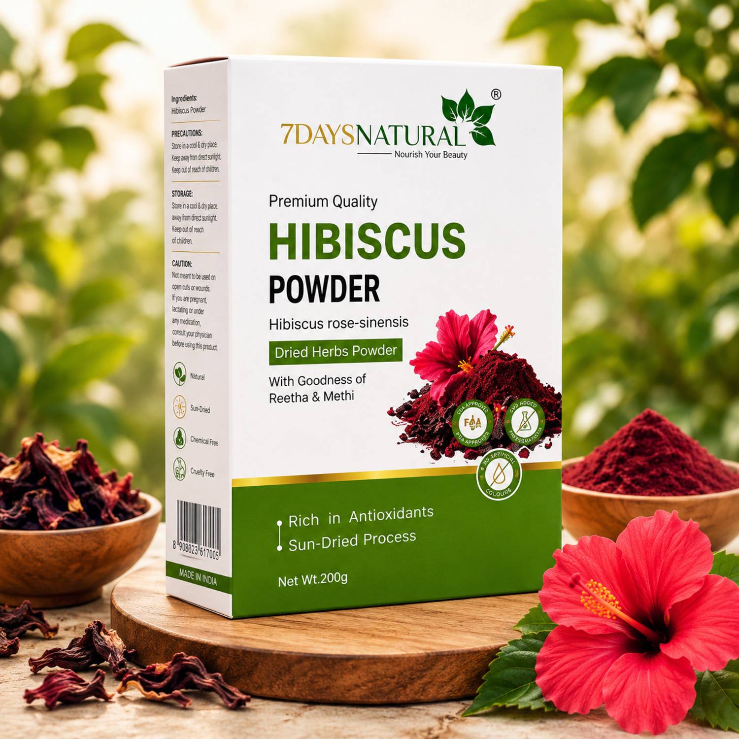 7days natural Hibiscus Powder for Hair Growth |Face Pack | Hair Fall