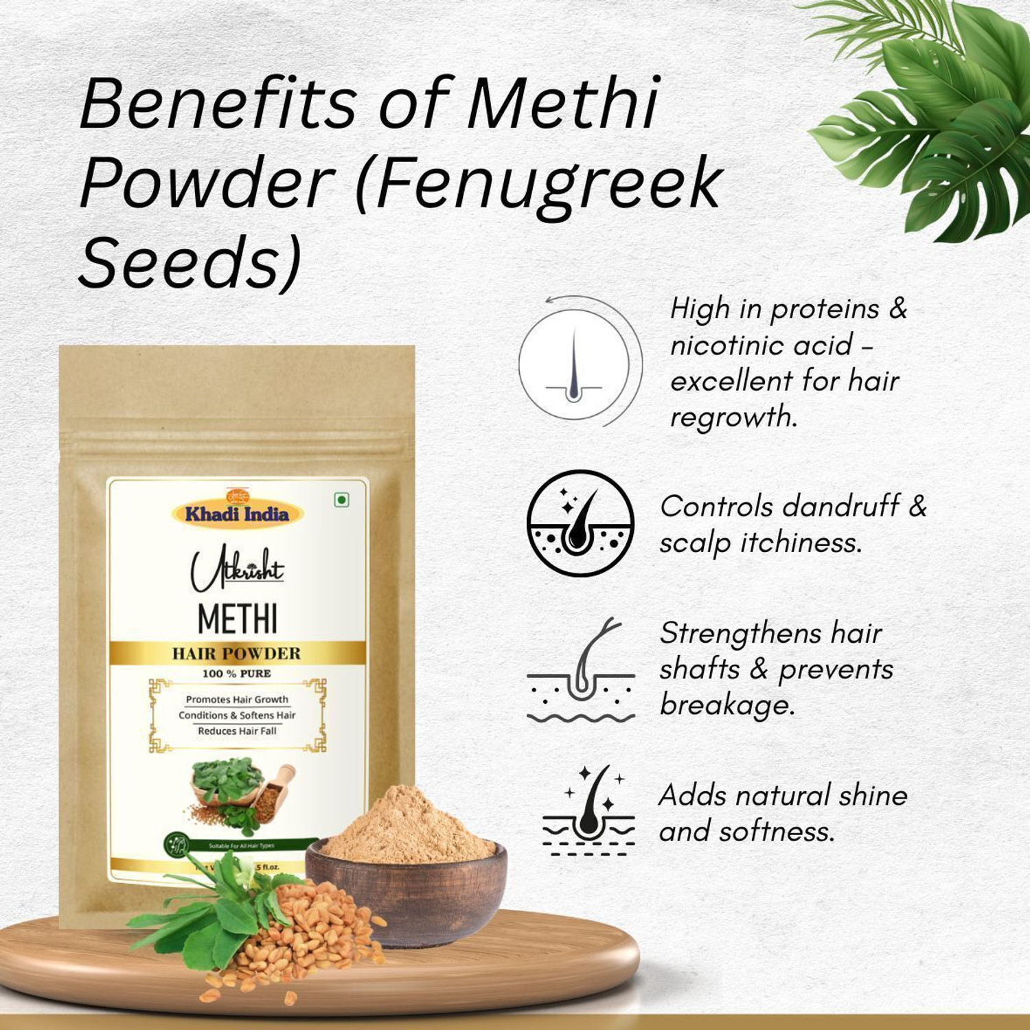 Image of Utkrisht Amla, Reetha, Shikakai, Bhringraj, Methi Powder - Hair Pack Combo Pack