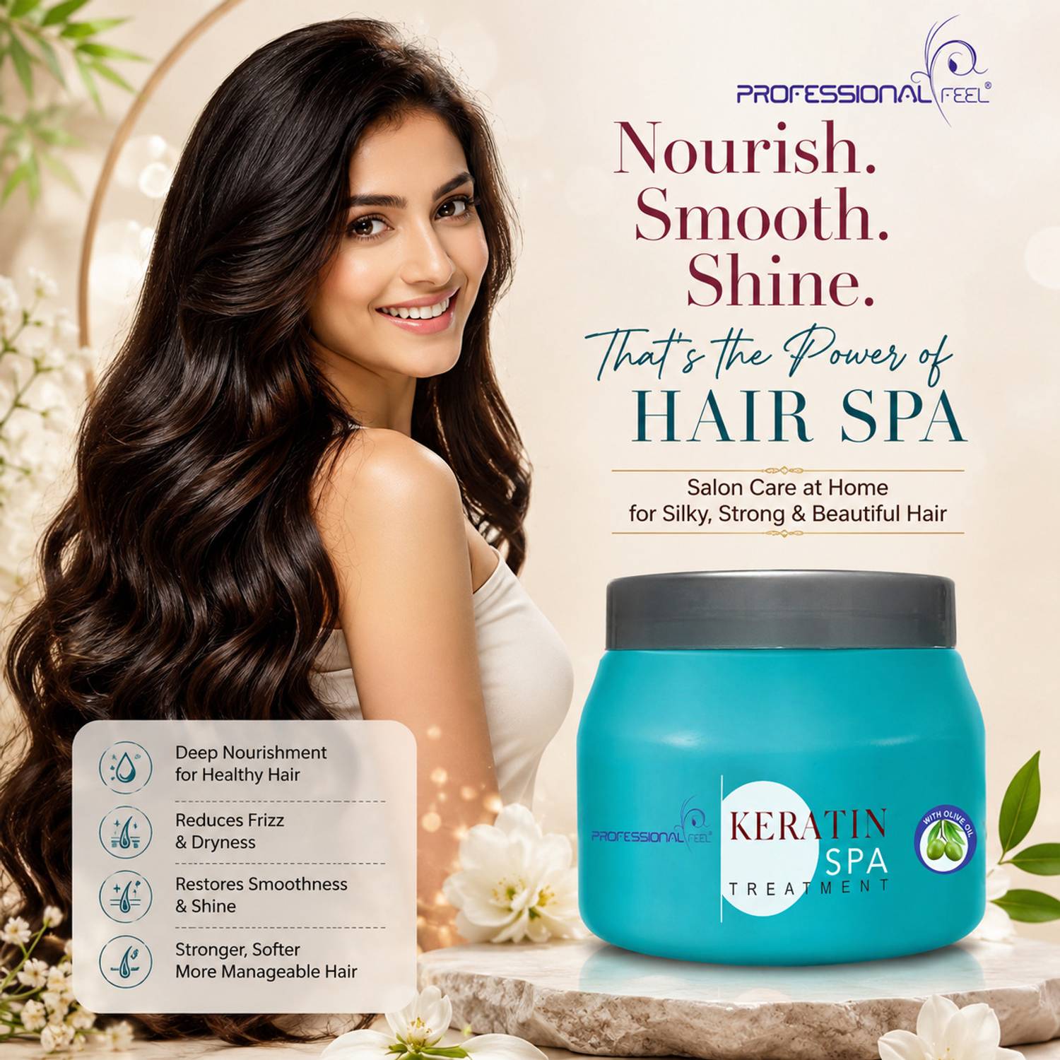 PROFESSIONAL FEEL Keratin Hair Spa Cream - Image 4