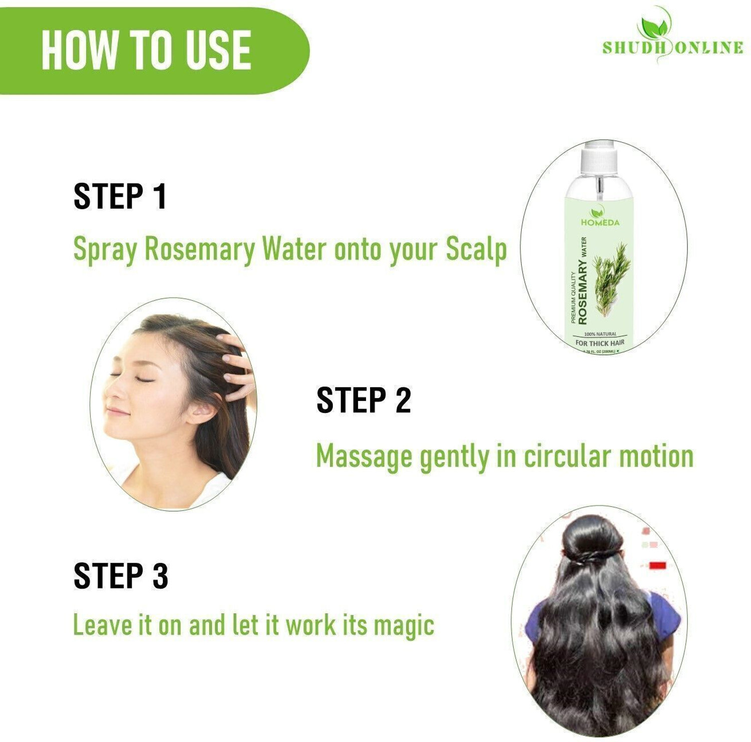 Image of Homeda Rosemary Water for Hair Growth, Rose mary water spray Rose marry Rose Merry Mist