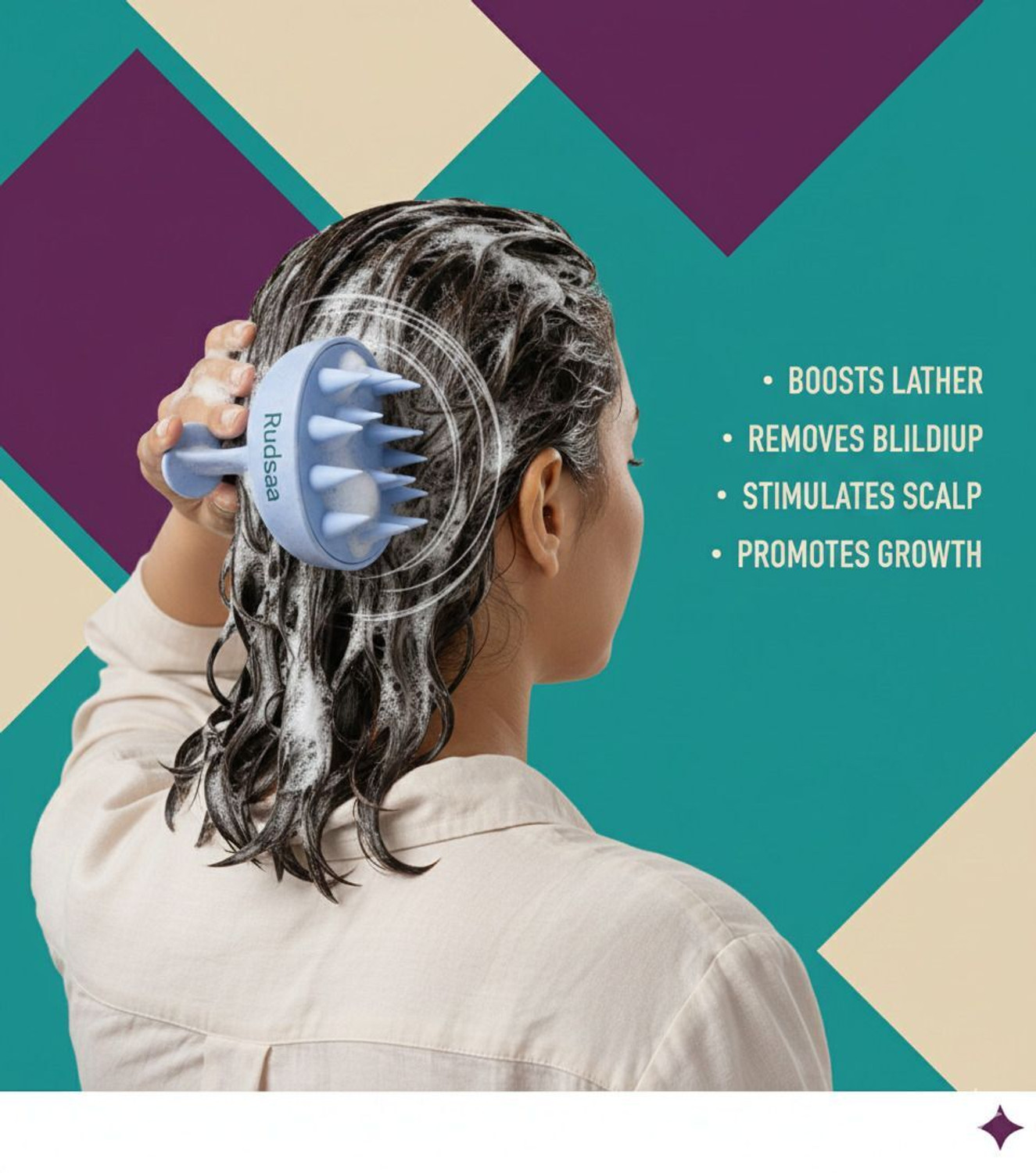 Image of Rudsaa Hair Growth Combo: Derma Roller + Scalp Massager | Beard & Scalp Care Set