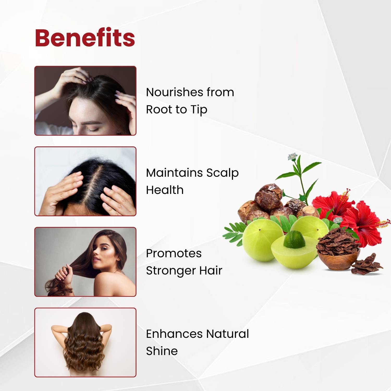 Havintha Amla, Reetha, Shikakai, Bhringraj, Hibiscus Powder for Hair - Image 4