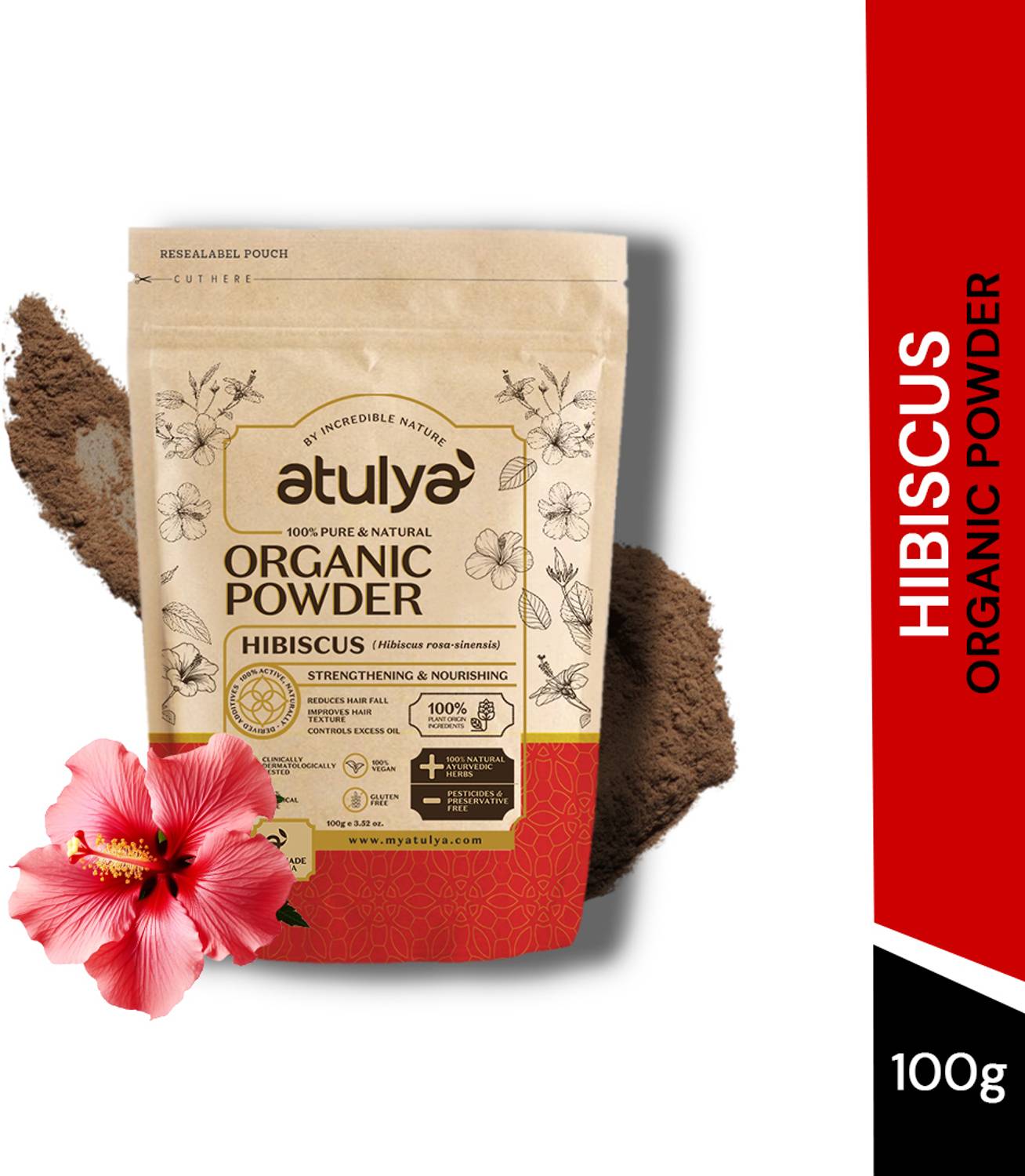 Atulya Hibiscus 100% Pure & Natural Organic Powder