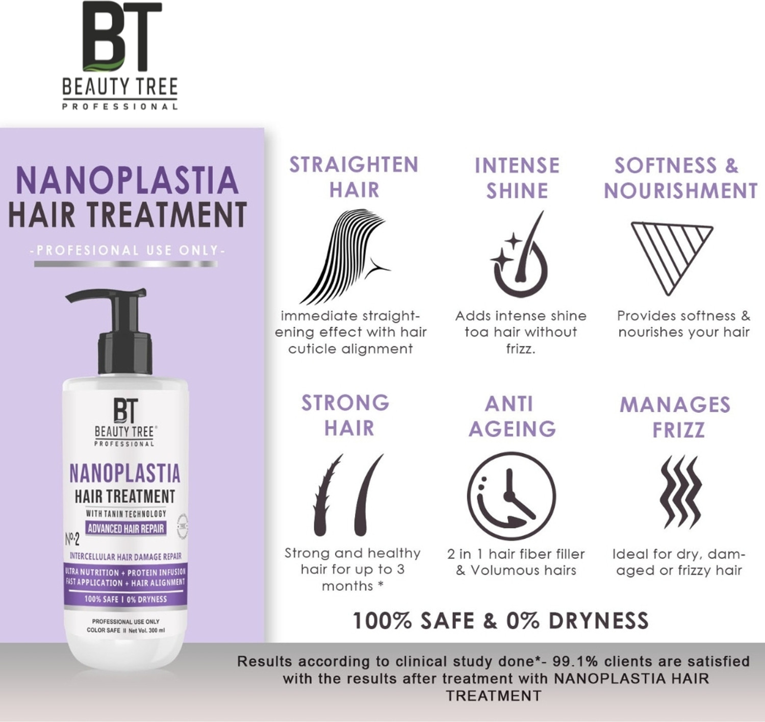 Image of BEAUTY TREE Nano Plastia Hair Repair Treatment With collagen For Strong, Straight Hair