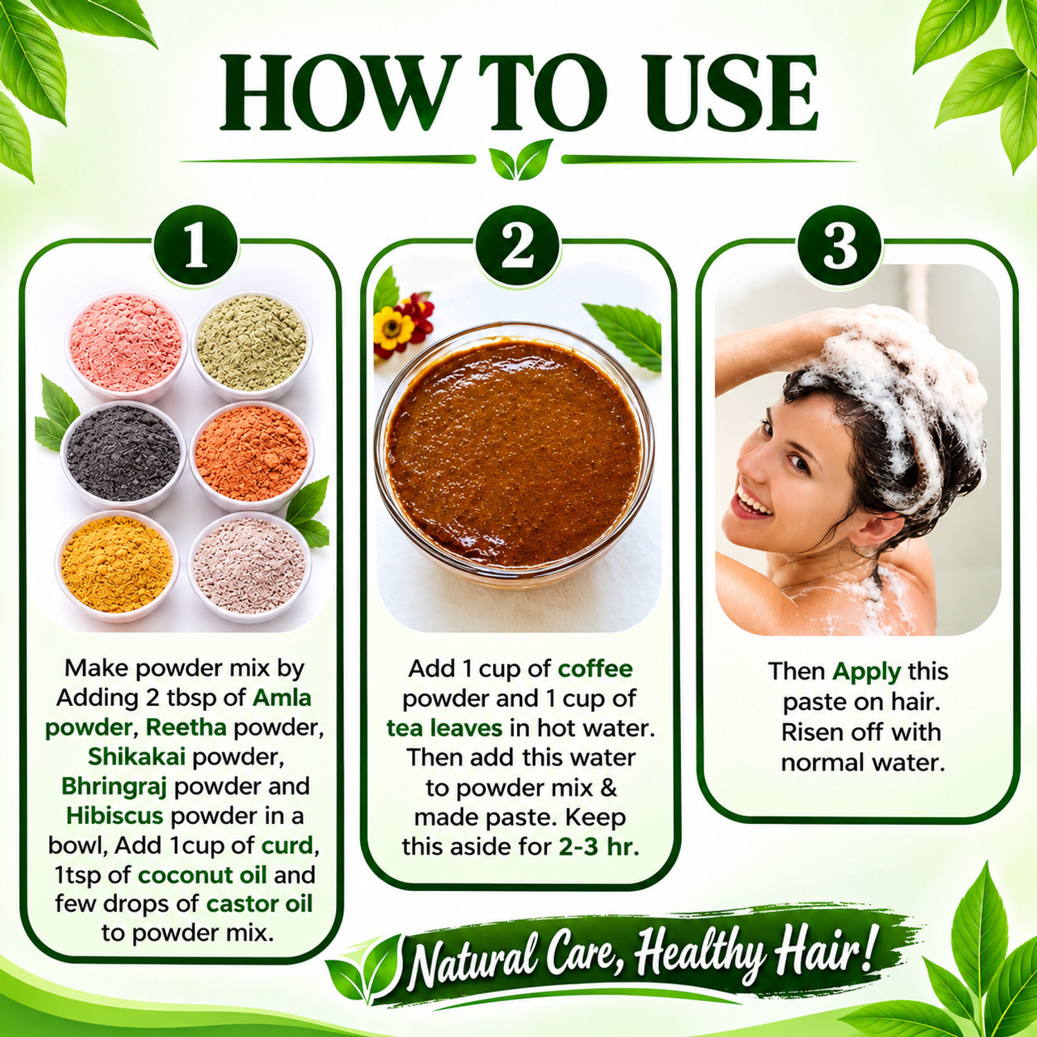 Image of amratbaa enterprise Amla, Reetha, Shikakai, Hibiscus And Bhringraj Powder for Hair Growth (250 g)
