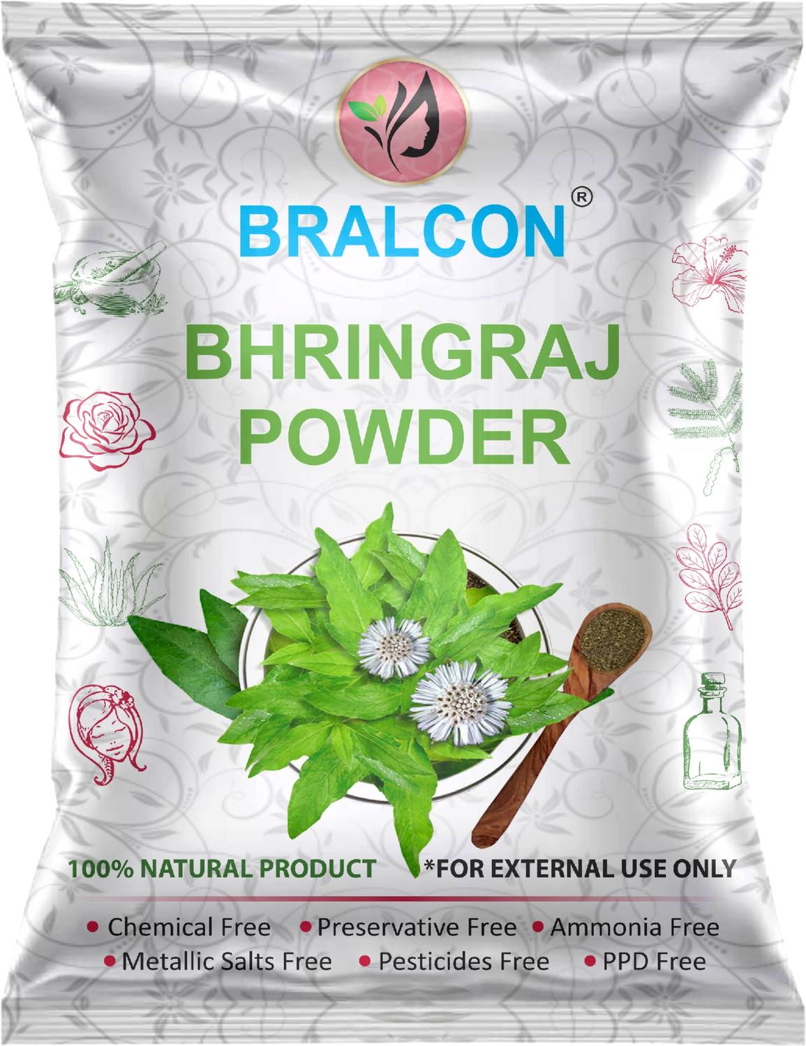 BRALCON Bhringraj Powder for Hair Oil, Hair Masks & Packs (100g)