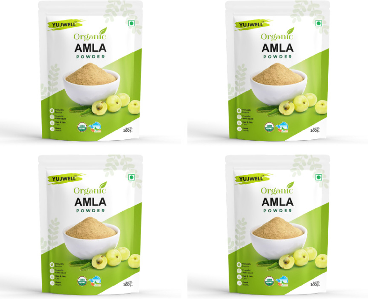 Image of YUJWELL Organic Amla Powder | Hair, Skin & Immunity Care (400 g)