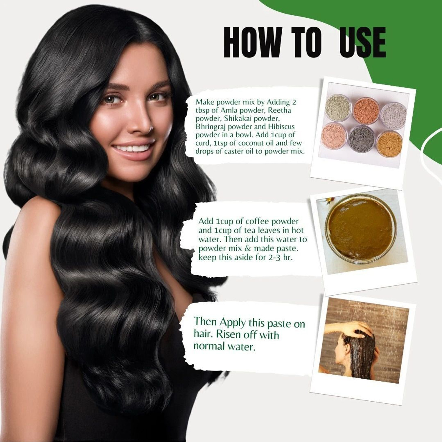 Image of FLORECER Amla,Reetha,Shikakai,Bhringraj and Hibiscus Powder for Hair (Each 50 Gram)