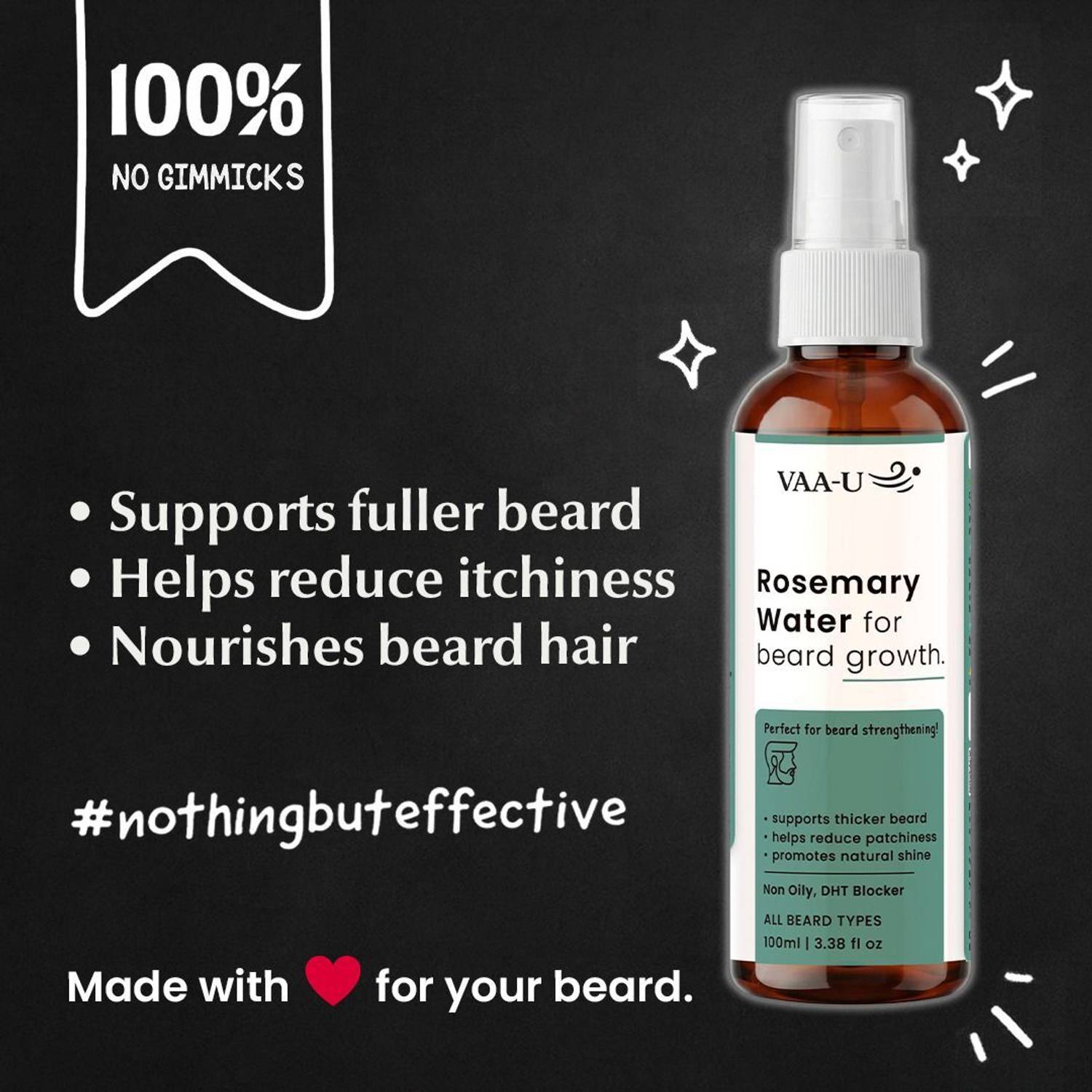 VAA-U Rosemary Beard Spray with Derma Roller - Image 2