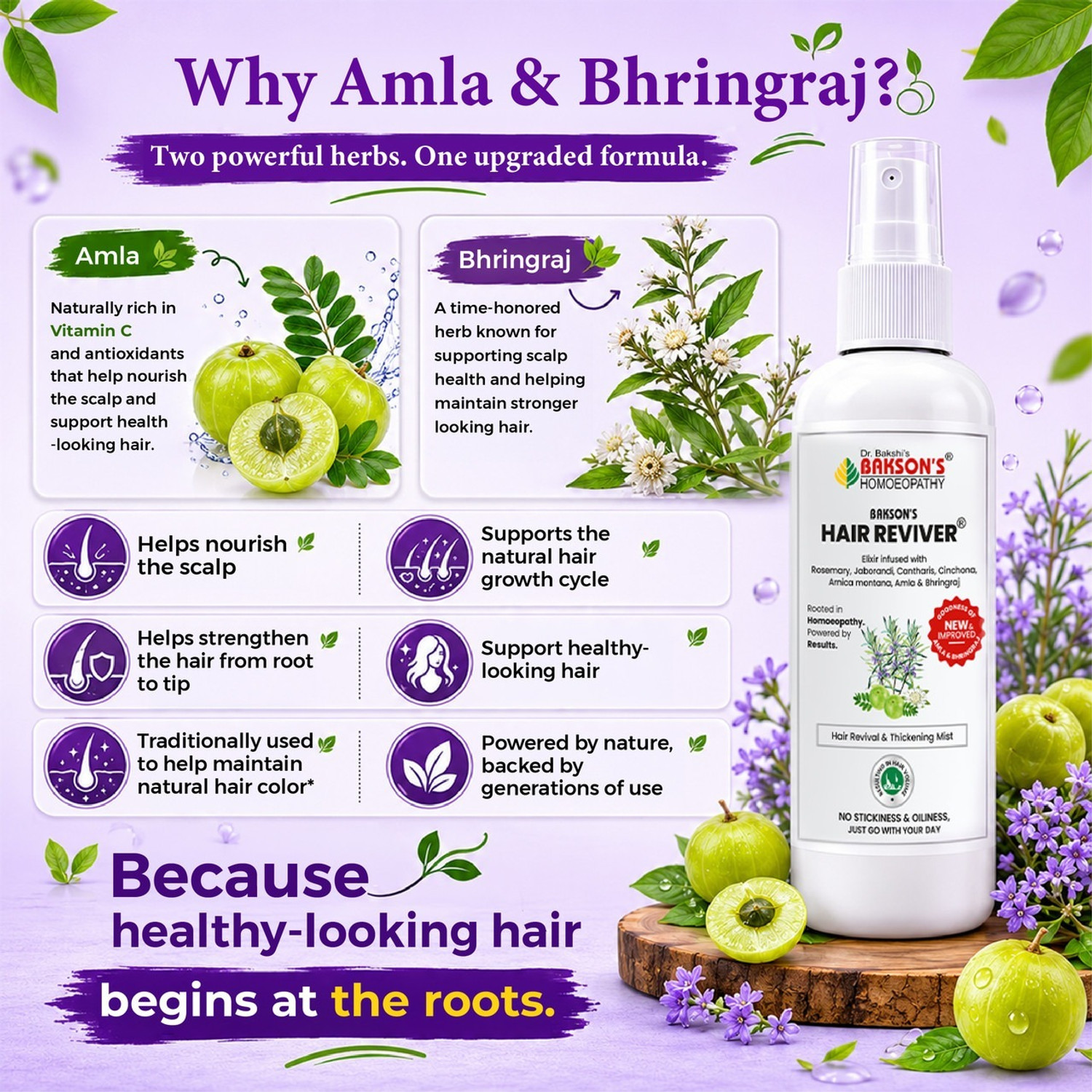 Image of Bakson Homoeopathy HAIR REVIVER-Daily Nourishing Hair Spray (100 ml)