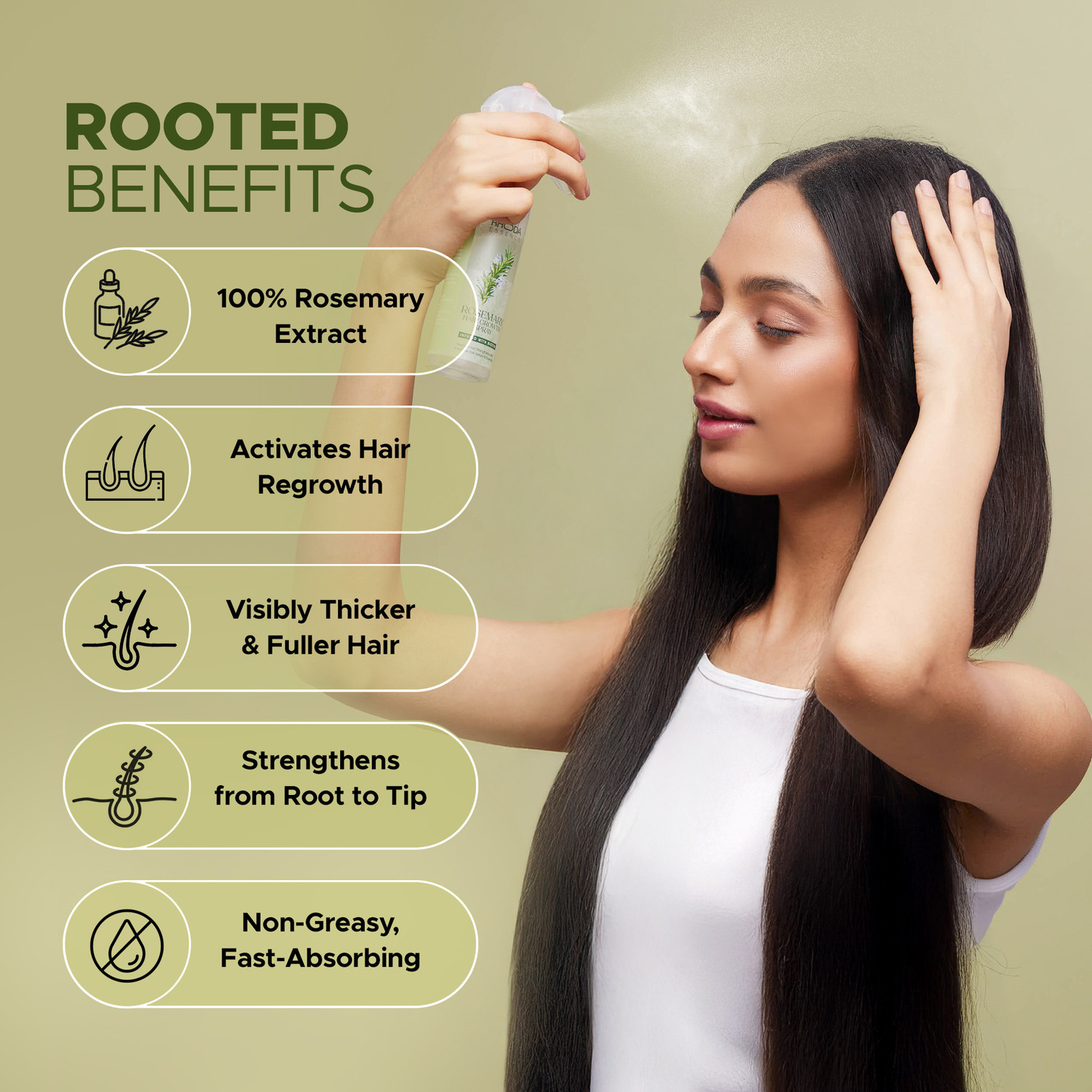 Image of Hilary Rhoda Rosemary Hair Growth Spray | 100% Natural Spray | Hair Thickening Spray