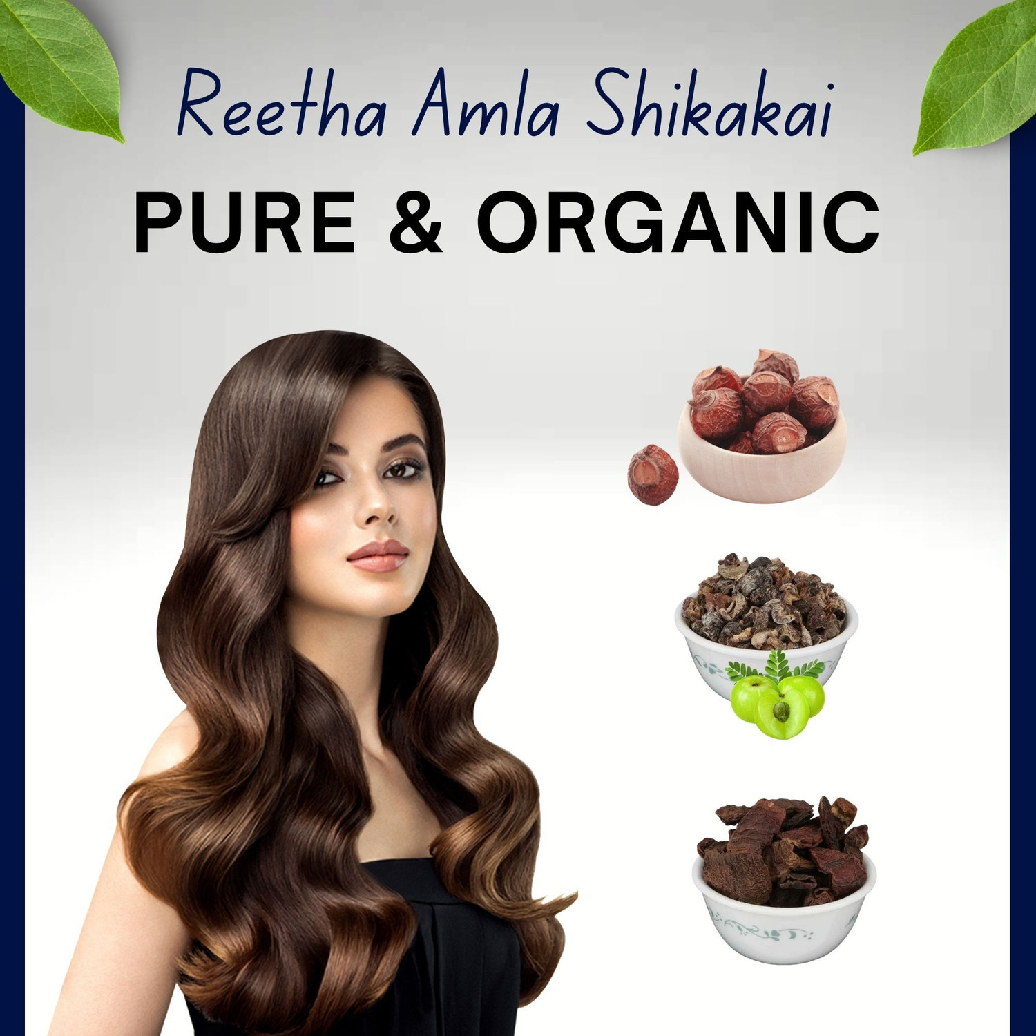 Image of BrijBooti Organic Reetha Amla Shikakai Combo Pack For Dry Hair (Raw Form) -200gm Each