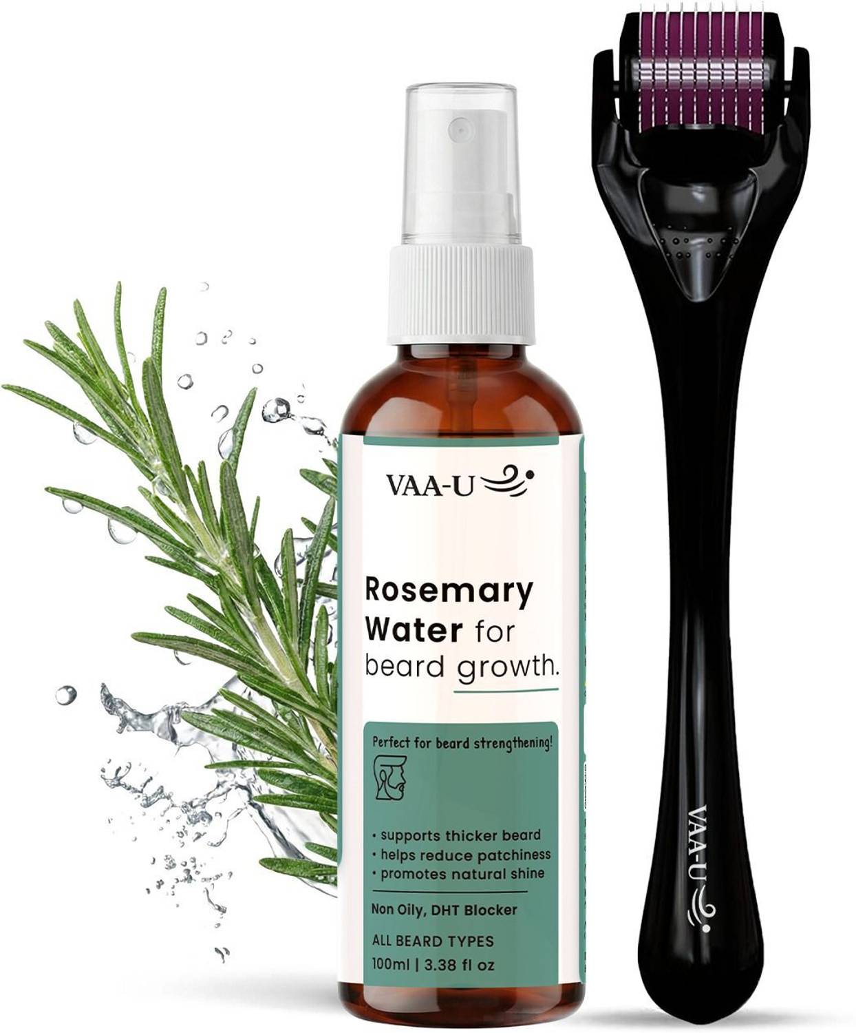 VAA-U Rosemary Beard Spray with Derma Roller - Image 1