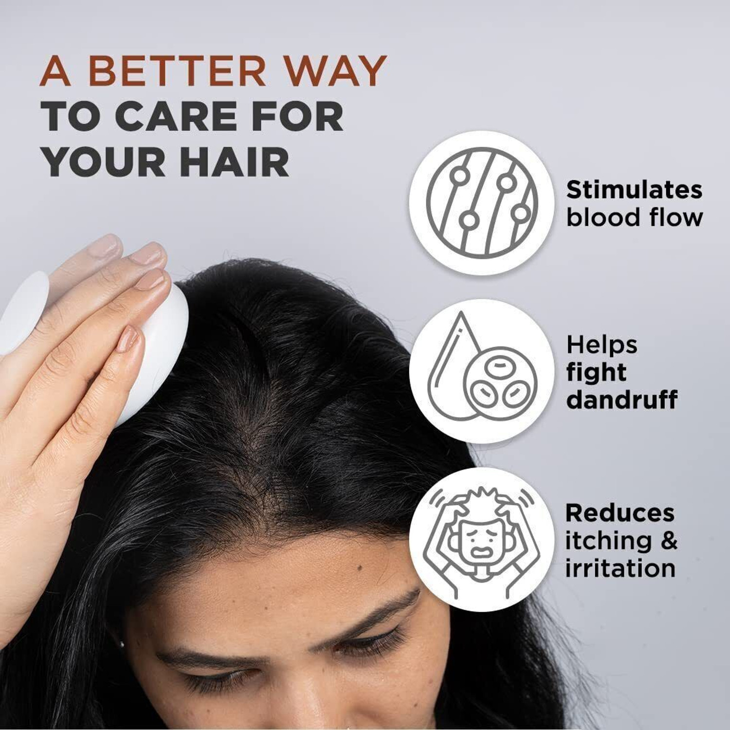 Image of RUGY Scalp Massager Shampoo Brush, Eco-friendly Wheat Straw body with Soft Silicon Hair Accessory Set