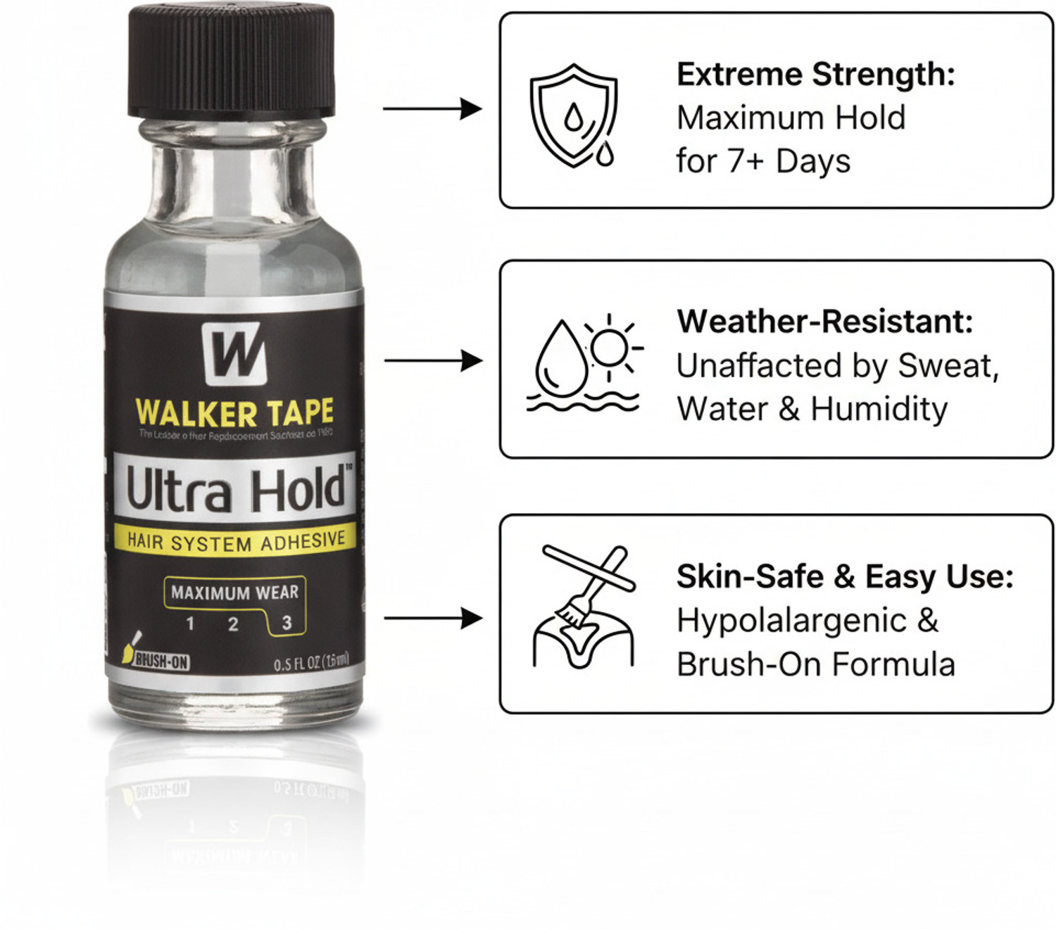 Image of WALKER TAPE Ultra Hold Liquid Glue for hair extension - 15ML Hair Extension