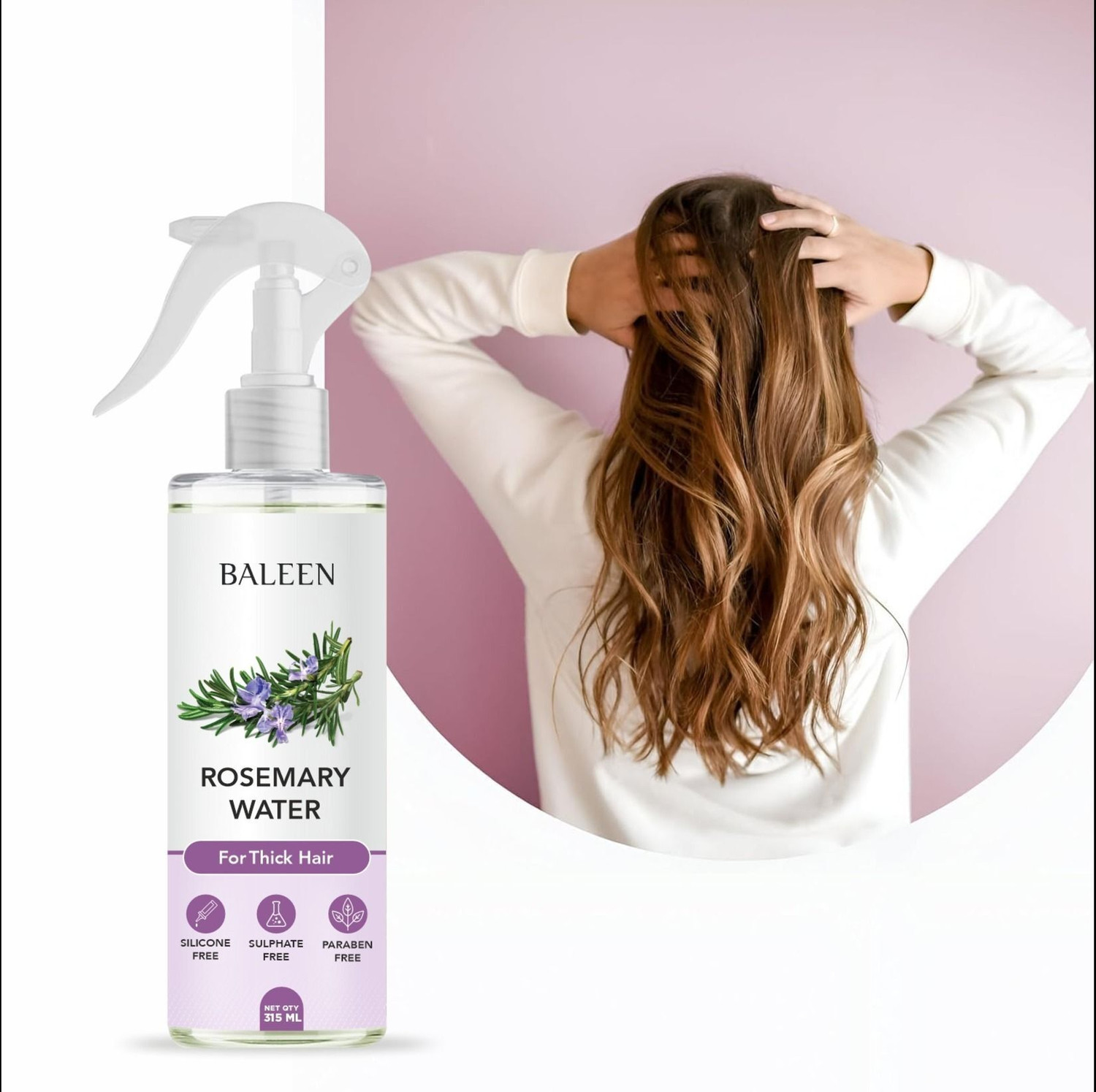 Image of BALEEN 100% Pure Rosemary Water Anti-Hair Fall Spray & Hair Fall Control, Hair Care