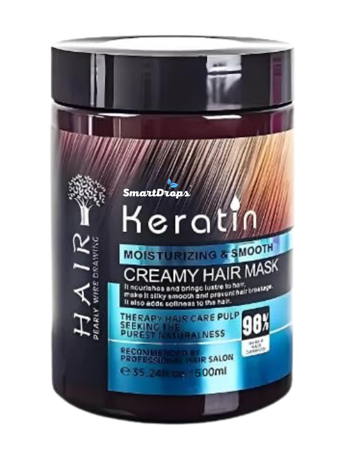 Image of smartdrops Keratin Hair Mask for Moisturizing & Smooth Hair, (Pack of 1) (500 g)