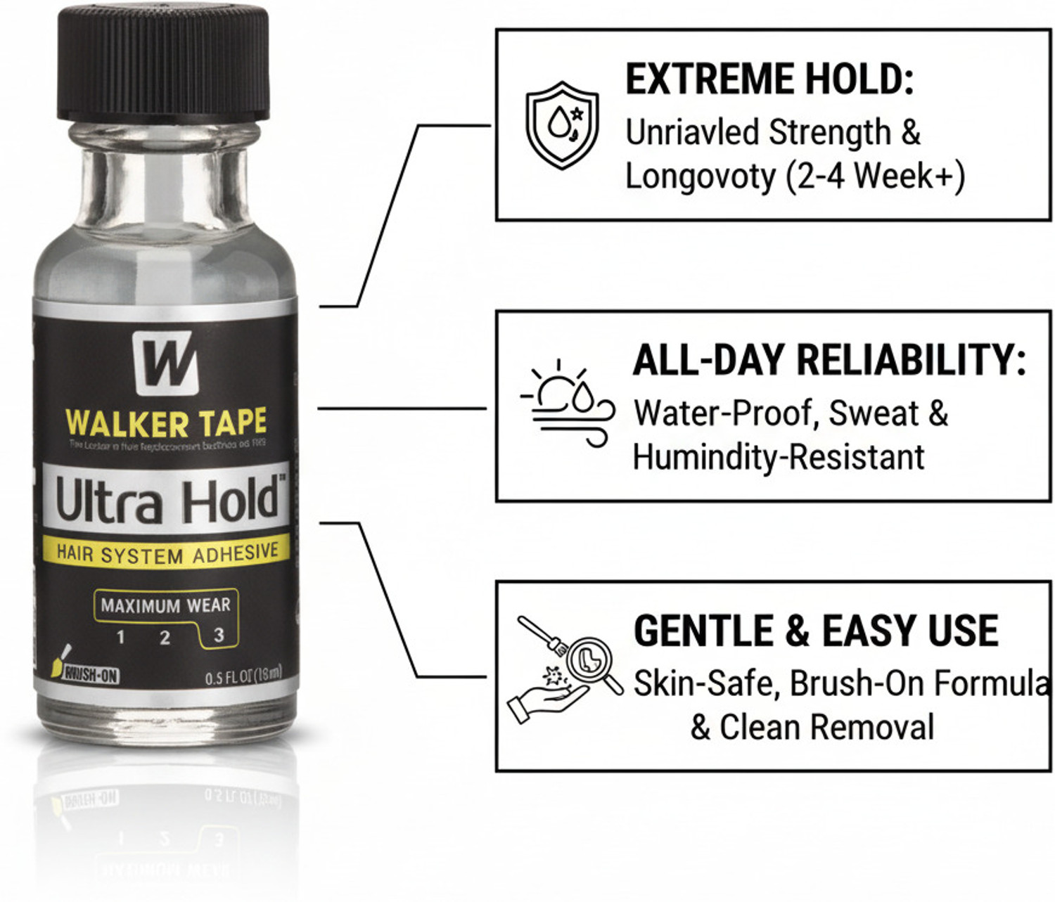 Image of WALKER TAPE Ultra Hold Liquid Glue for hair extension - 15ML Hair Extension
