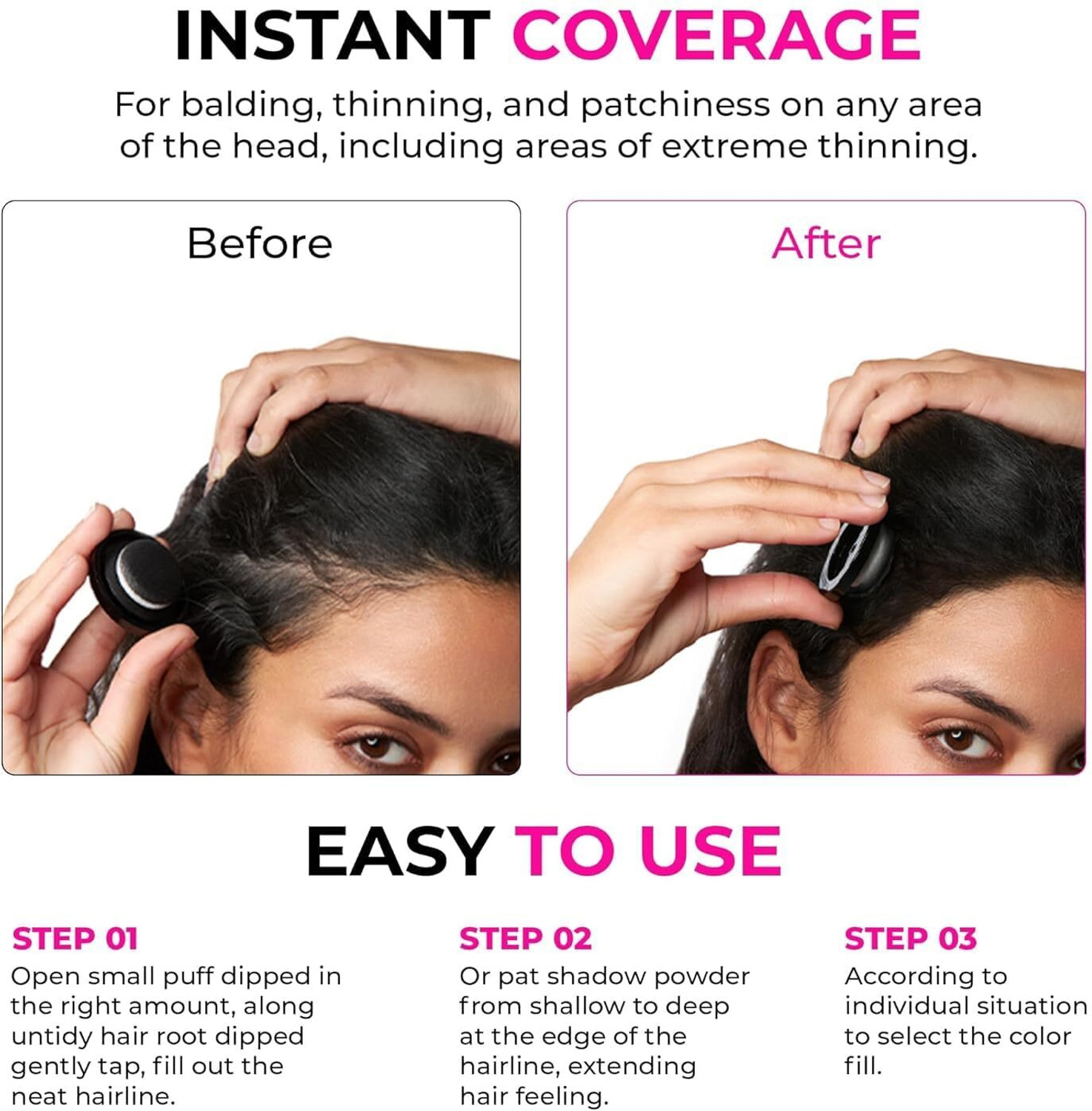 Image of Didarsh Natural Hairline Powder, Hair Shading Sponge Pen, Hairline Shadow Powder Stick , Black