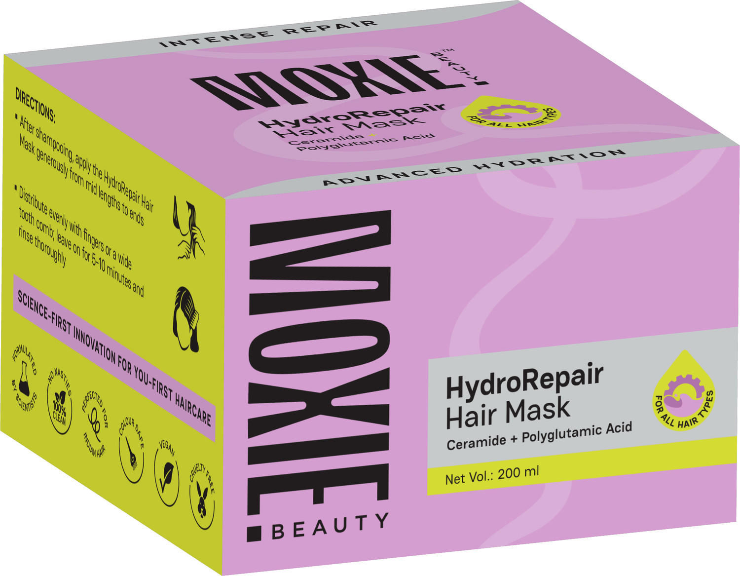 Image of MOXIE BEAUTY HydroRepair Hair Mask Intense Repair & Deep Hydration for Dry & Damaged Hair (200 ml)