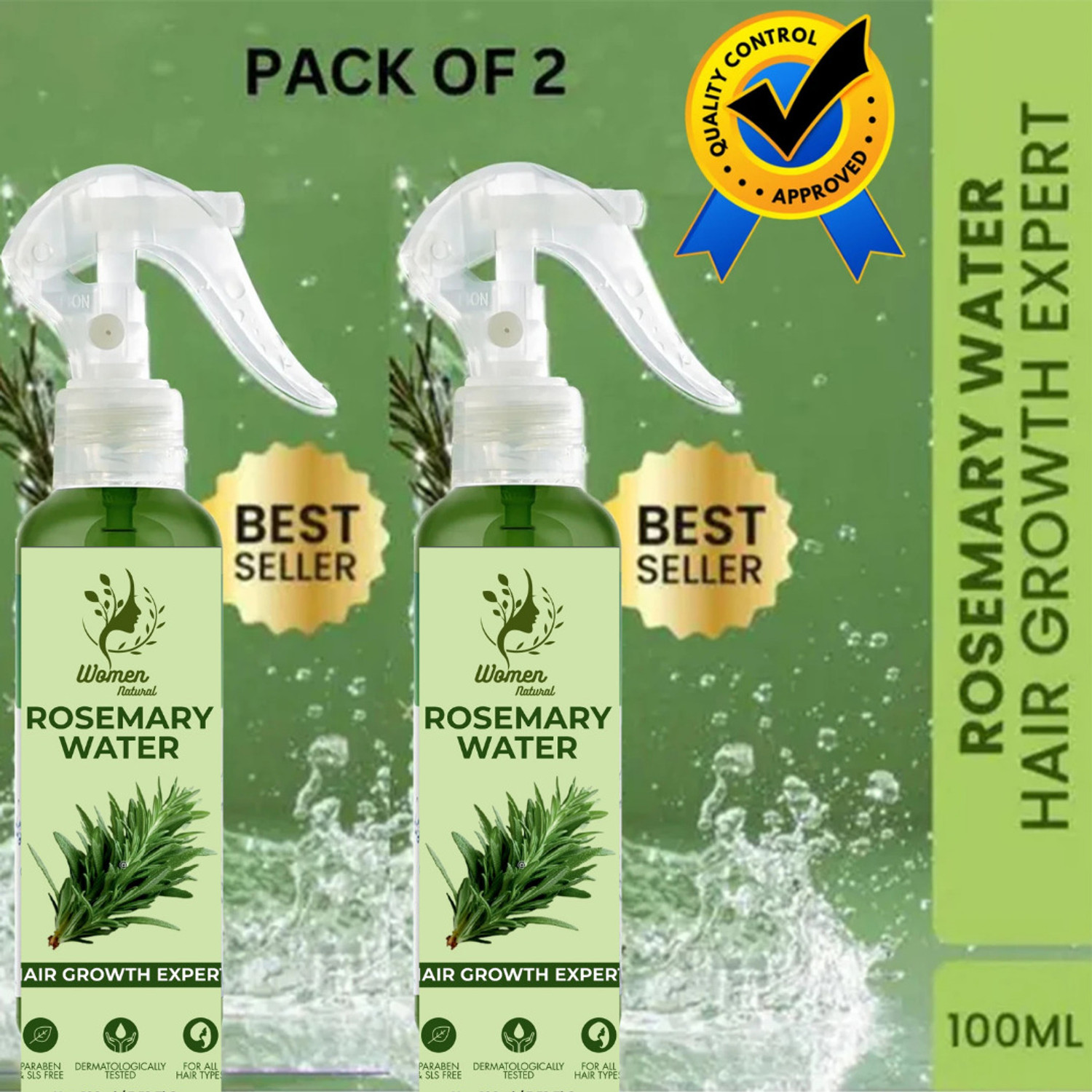Image of women natural Rosemary Water Hair Spray for Hair Growth, Hair Fall Control 02