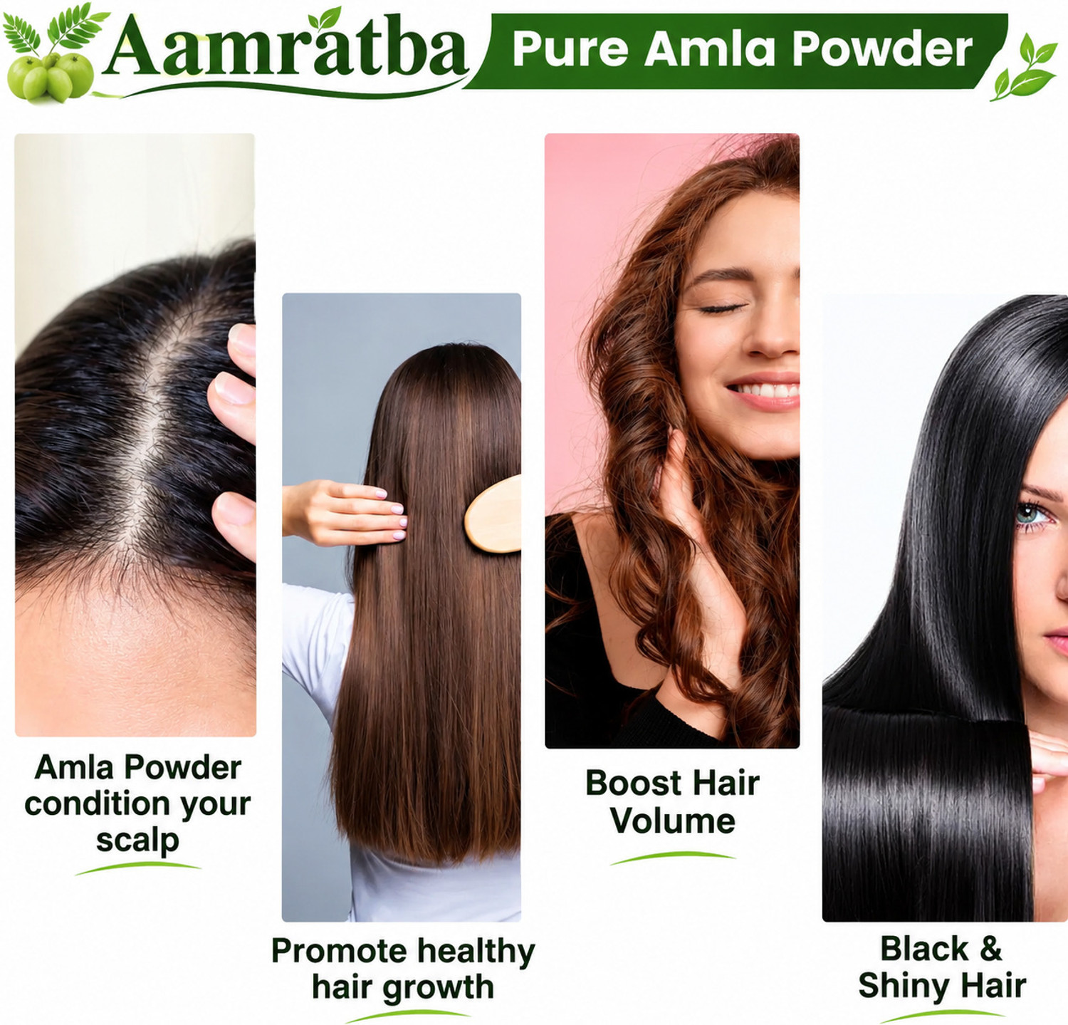 Image of amratbaa enterprise Amla, Reetha, Shikakai, Hibiscus And Bhringraj Powder for Hair Growth (250 g)