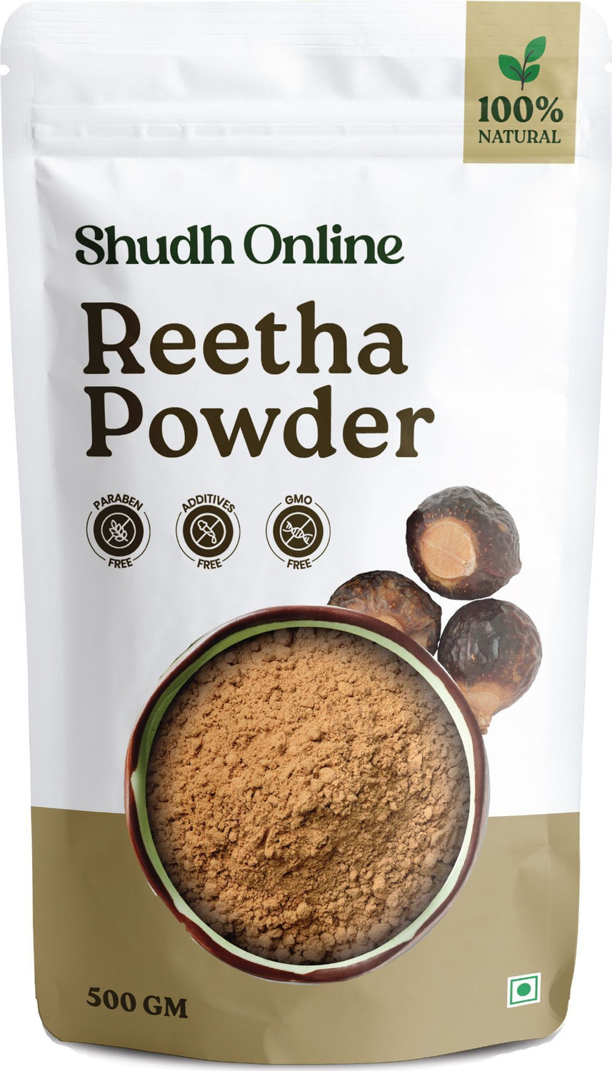 Image of Shudh Online Reetha Powder for Hair Growth Organic Seedless | Soapnut Powders | Kunkudukayalu