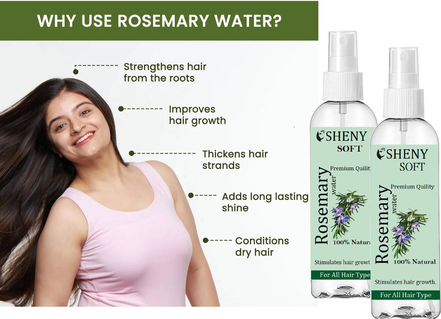ろーずまりい sheny soft Hair Growth, Rose mary water spray Rose marry Rose