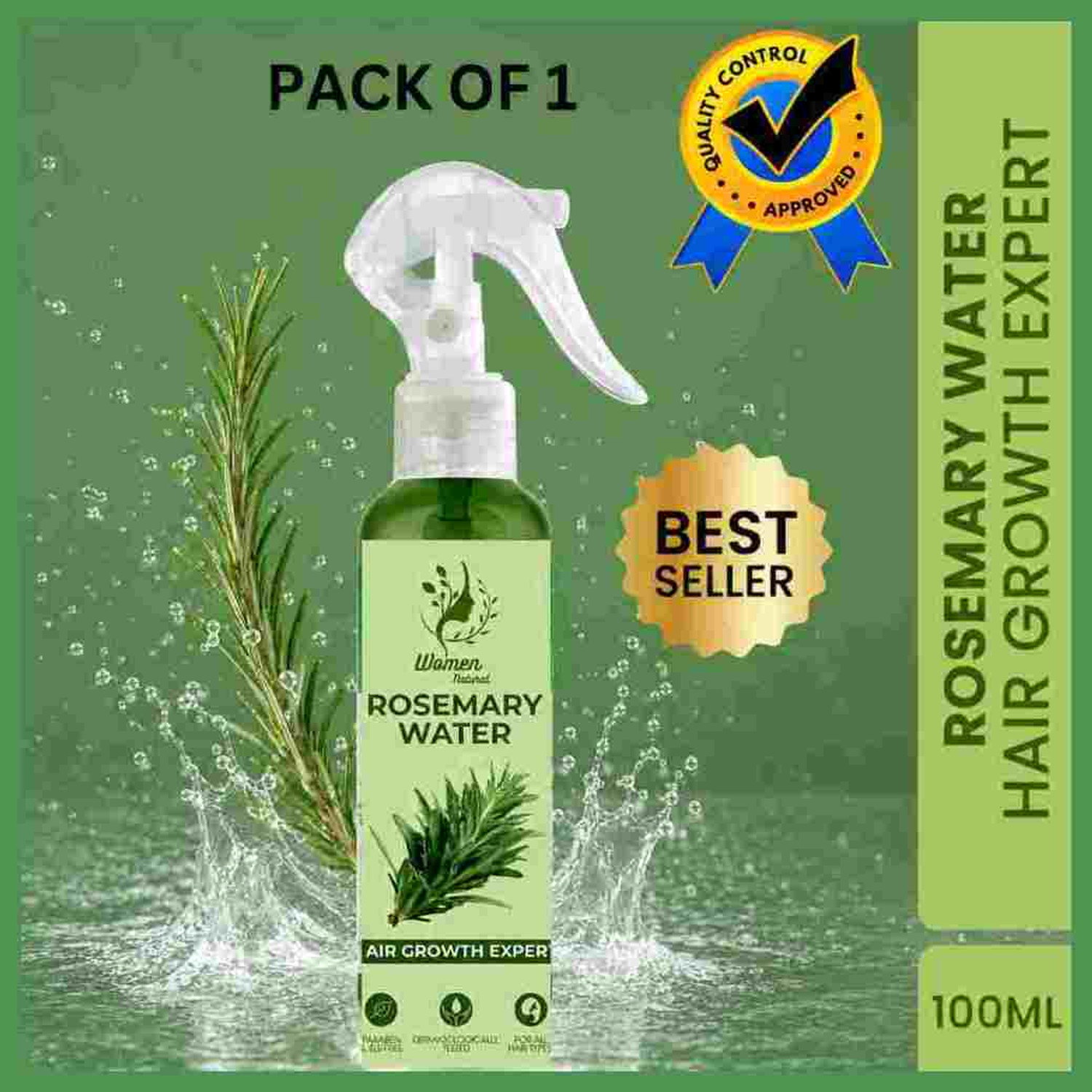 Image of women natural Rosemary Water Hair Spray for Hair Growth, Hair Fall Control 01