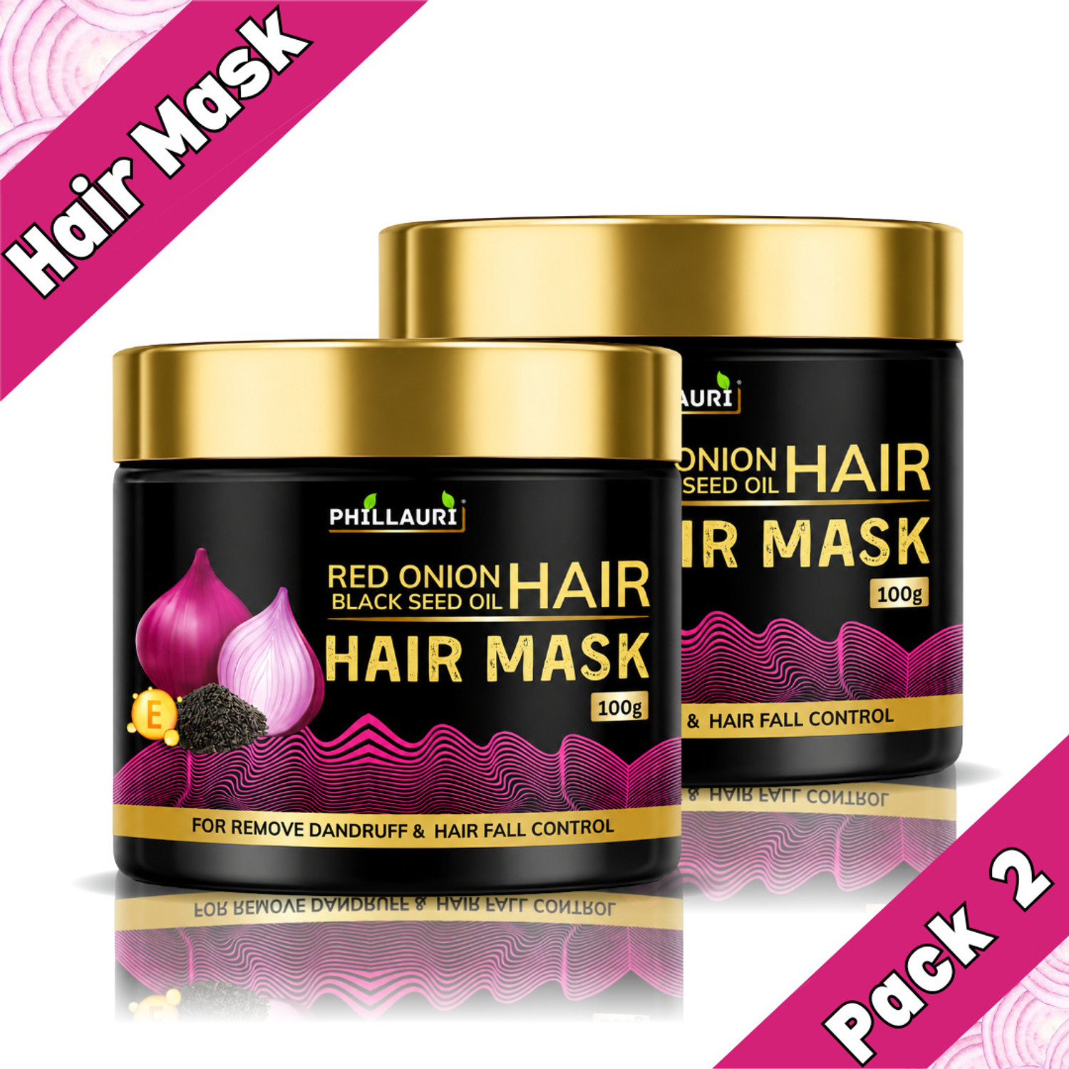 Image of Phillauri Hair Mask with Red Onion for Moisture Locking & Hair Fall Control