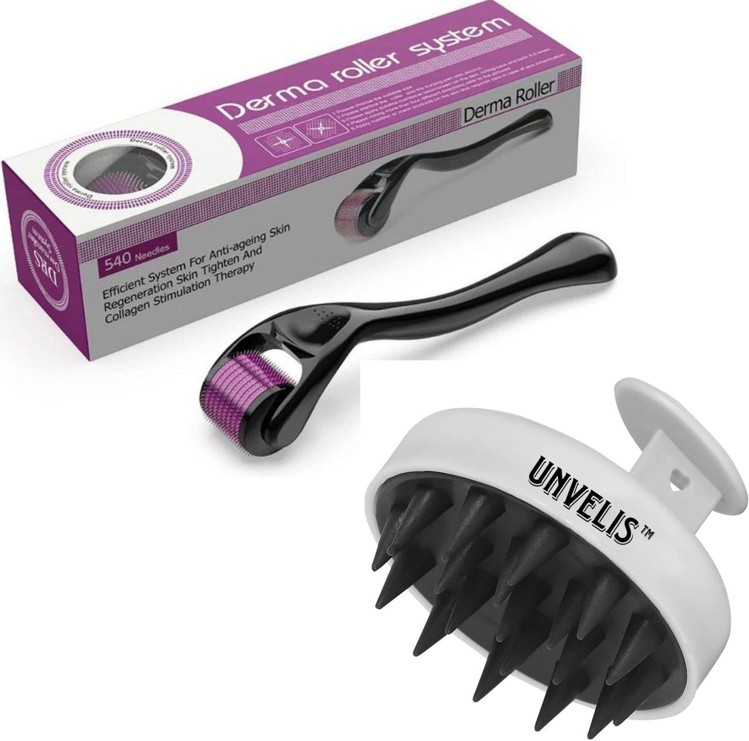 Image of UNVELIS Hair Growth Activator Derma Roller For Hair Growth 0.5 mm