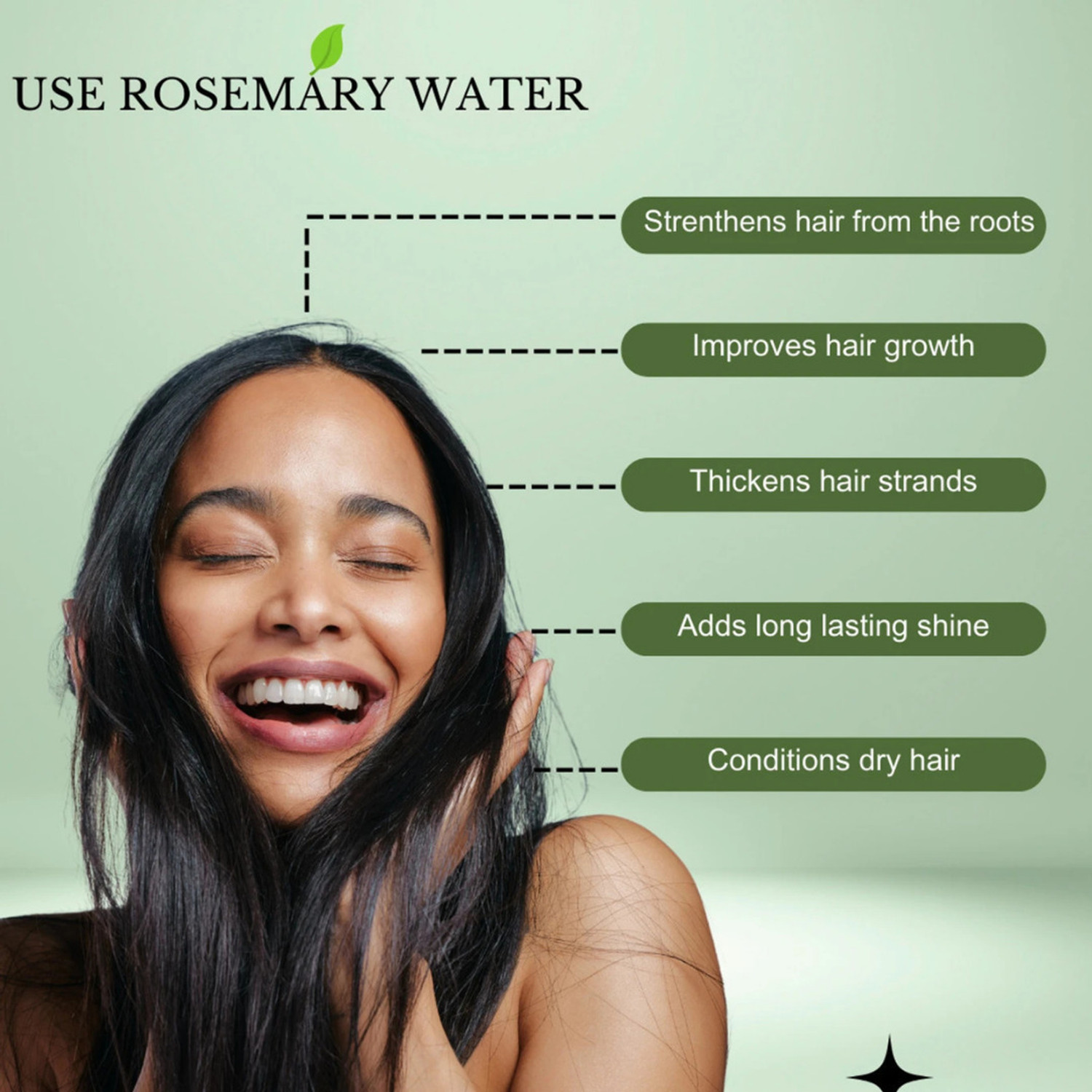 Image of women natural Rosemary Water Hair Spray for Hair Growth, Hair Fall Control 02