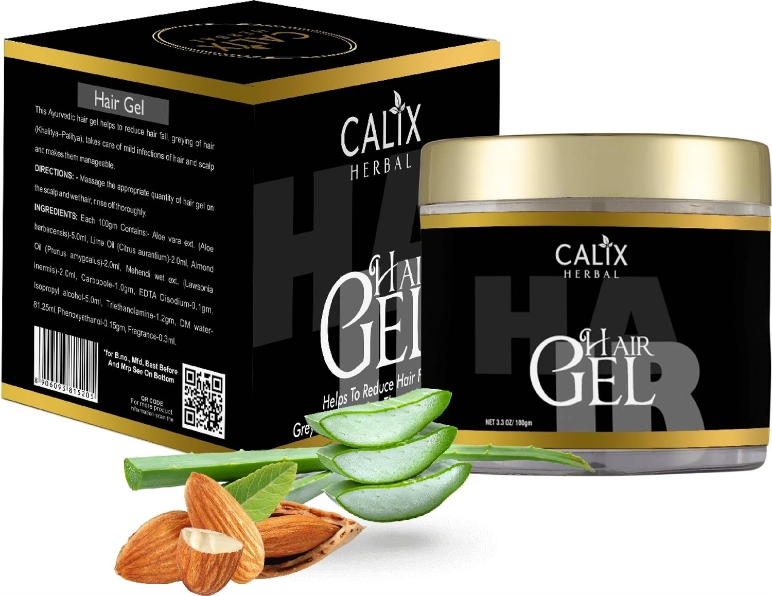 calix Herbal Ayurvedic Hair Gel For Control Hair Fall, Greying Hair & Makes Manageable Hair