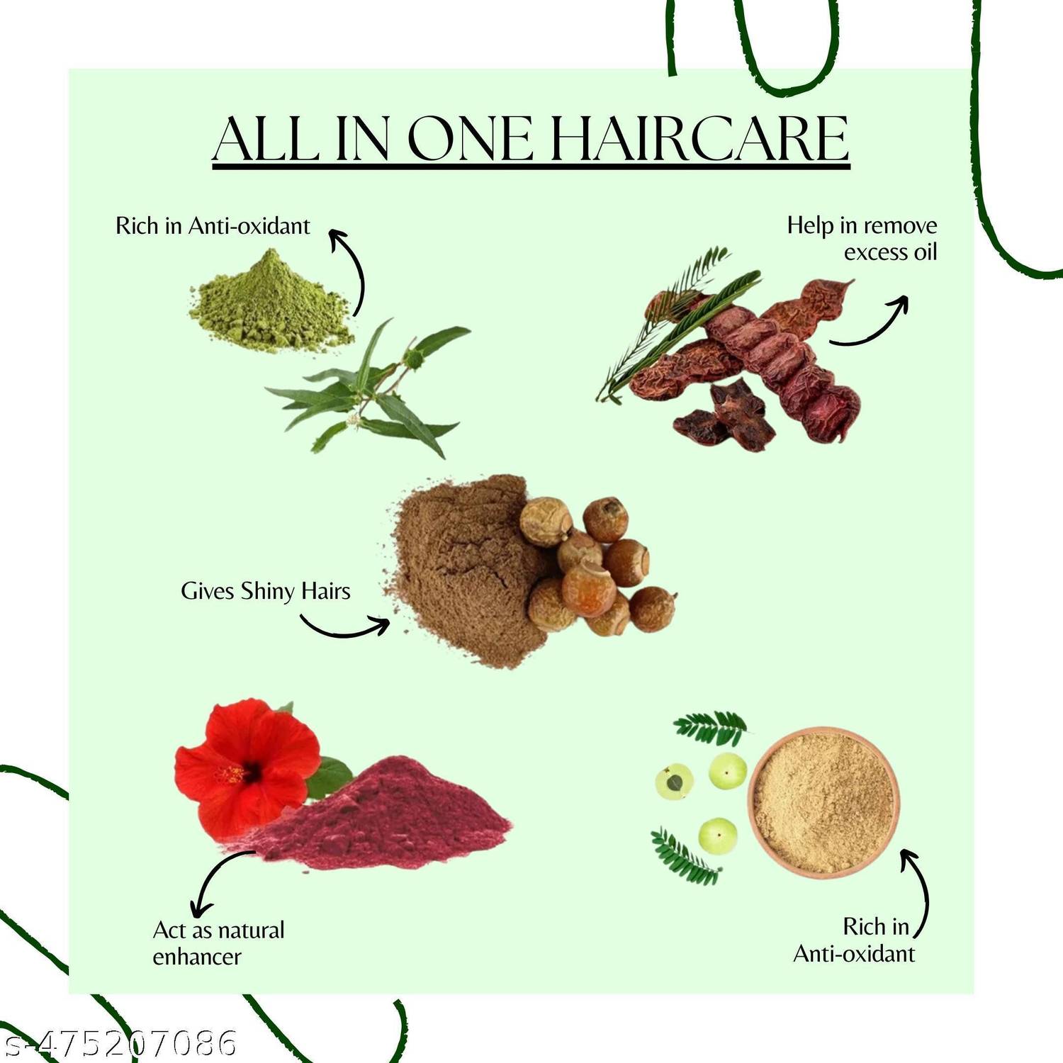 Valioso Amla, Reetha, Shikakai, Hibiscus & Bhringraj Powder - Image 2