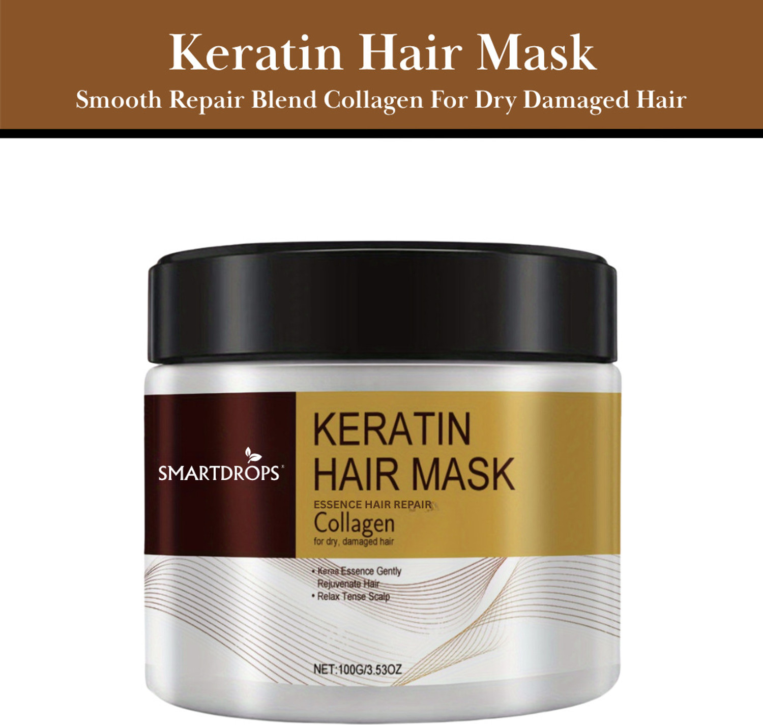 Image of smartdrops Keratin Hair Treatment Mask For Dry & Damaged Hair | Hair Mask |