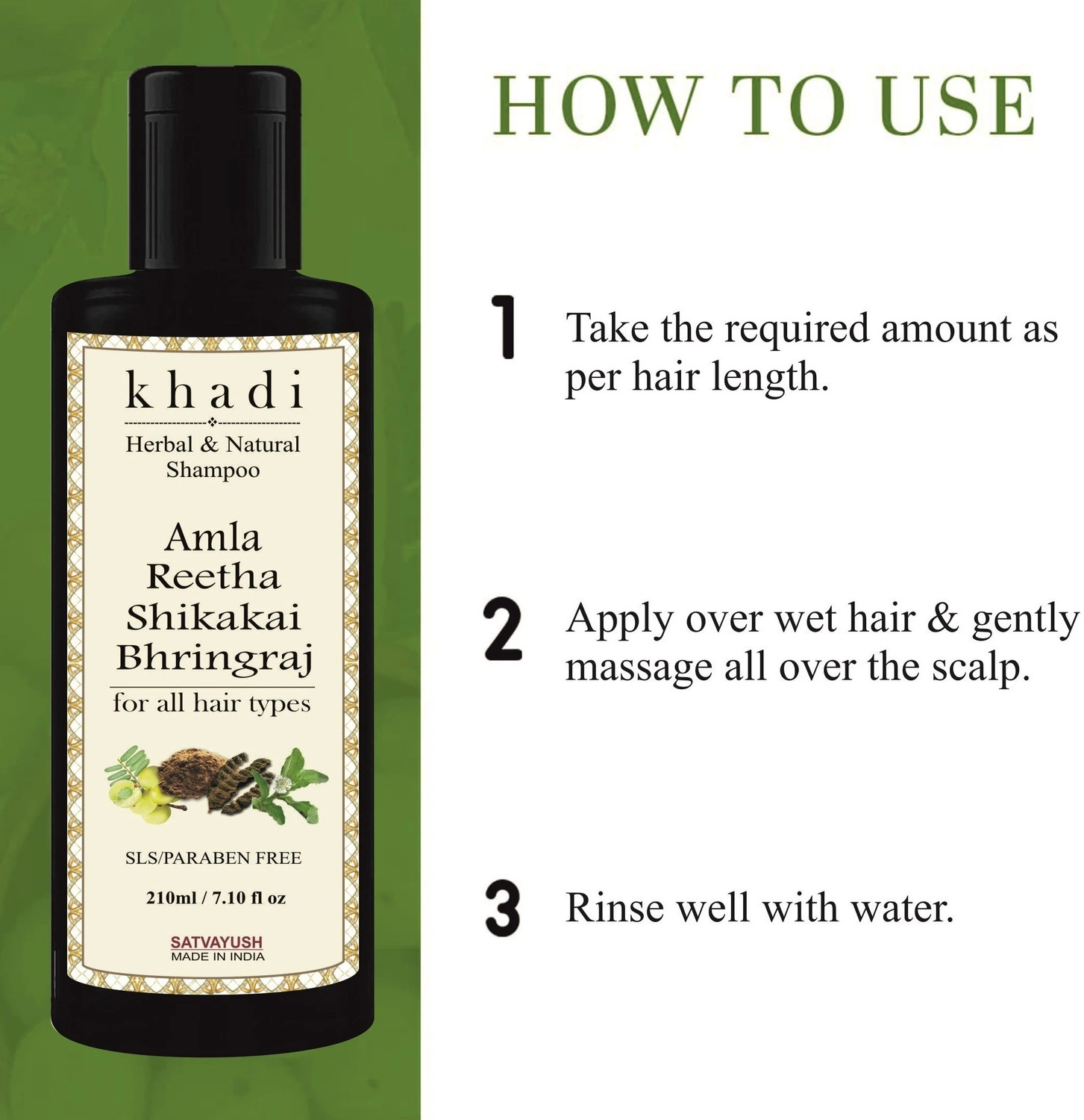 Image of Satvayush Herbal & Natural SLS Paraben free Khadi Shampoo