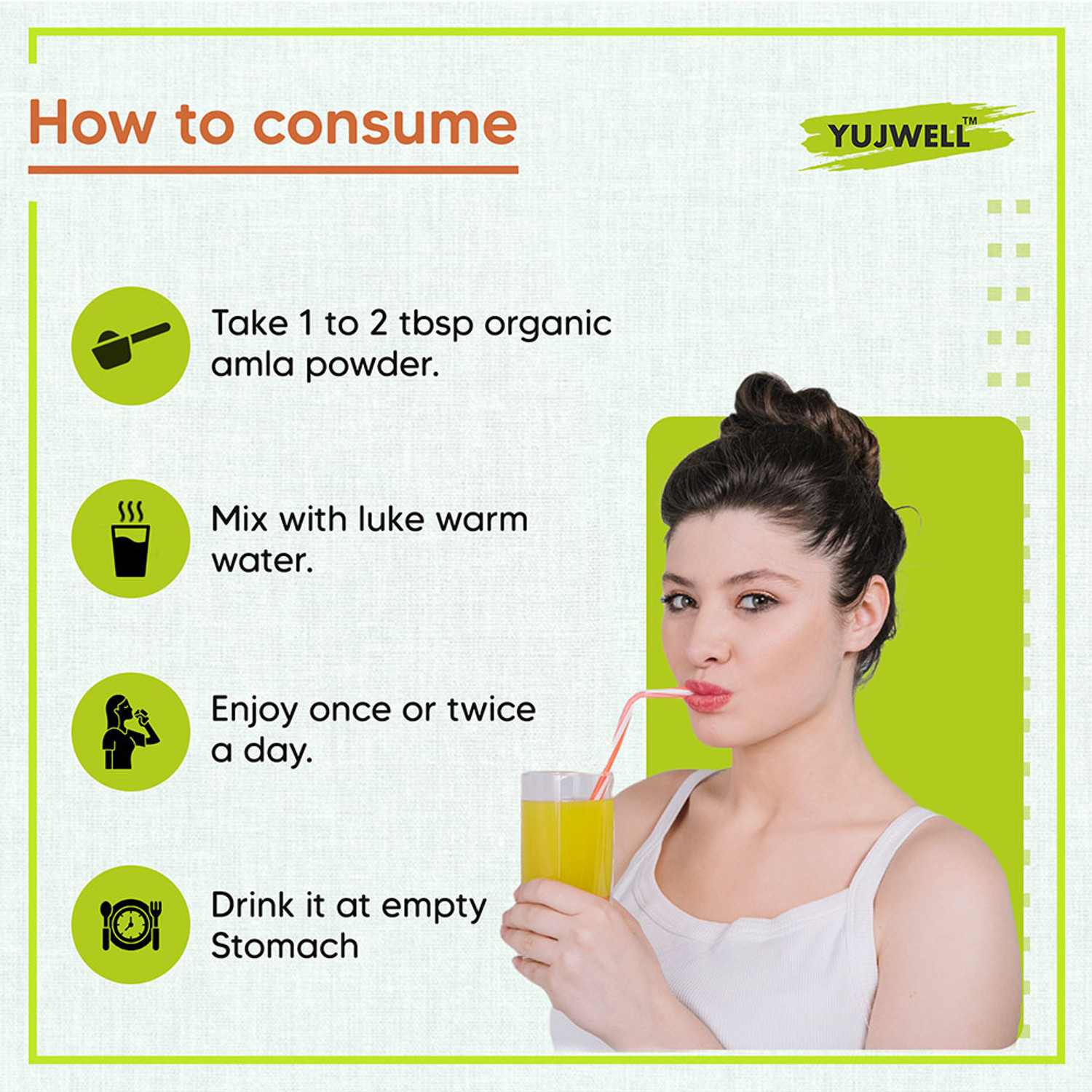 Image of YUJWELL Organic Amla Powder | Hair, Skin & Immunity Care (400 g)