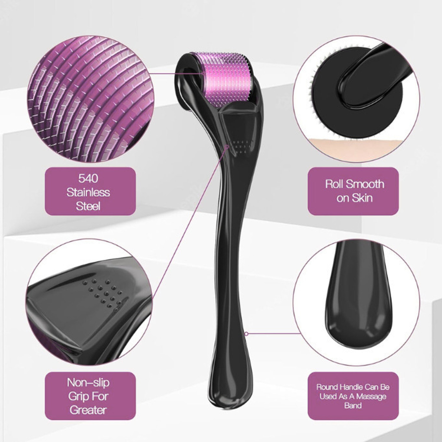 Image of VILFLY Mind Matters Beard Growth Roller Derma Roller 1.00mm Hair Growth Stimulator