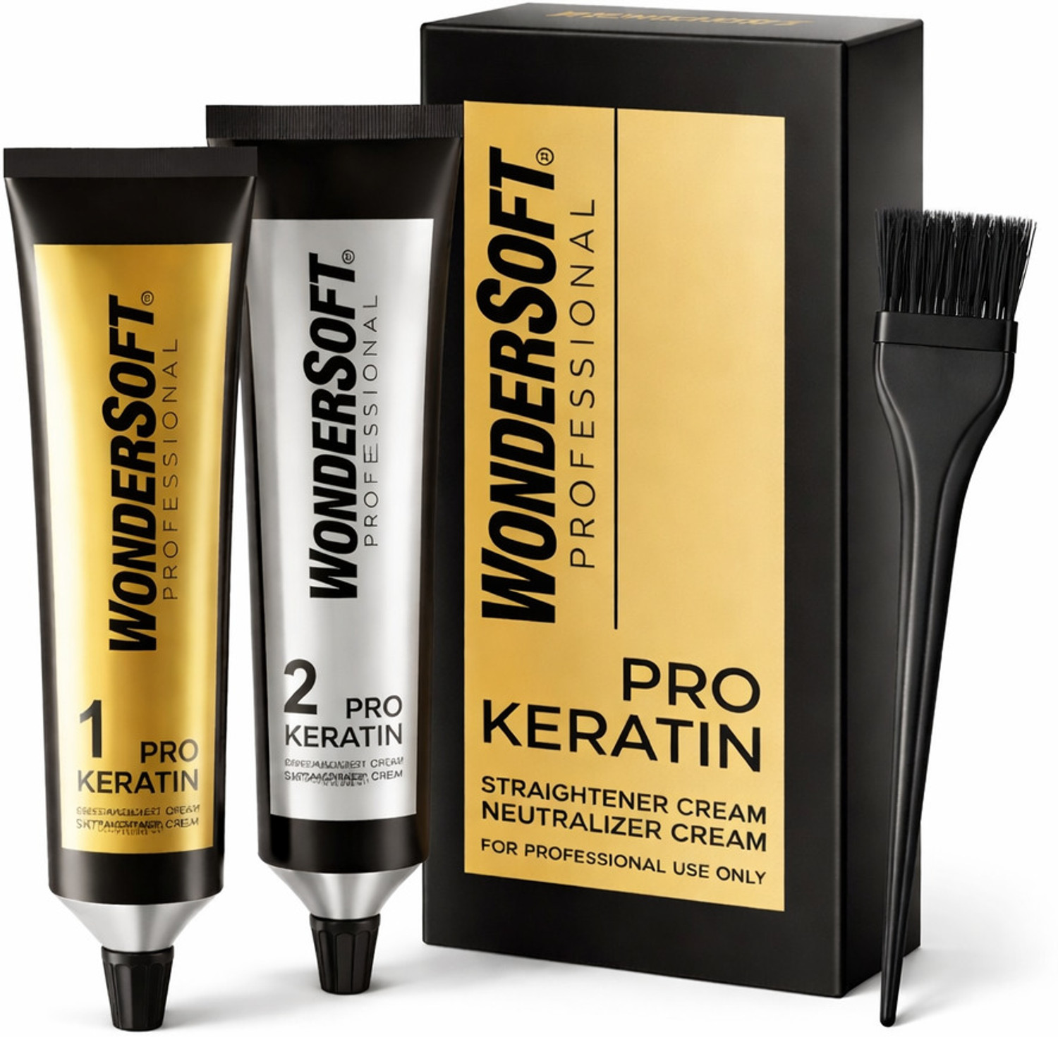 Wondersoft Keratin Hair Straightening Kit Professional Straightener Cream & Neutralizer