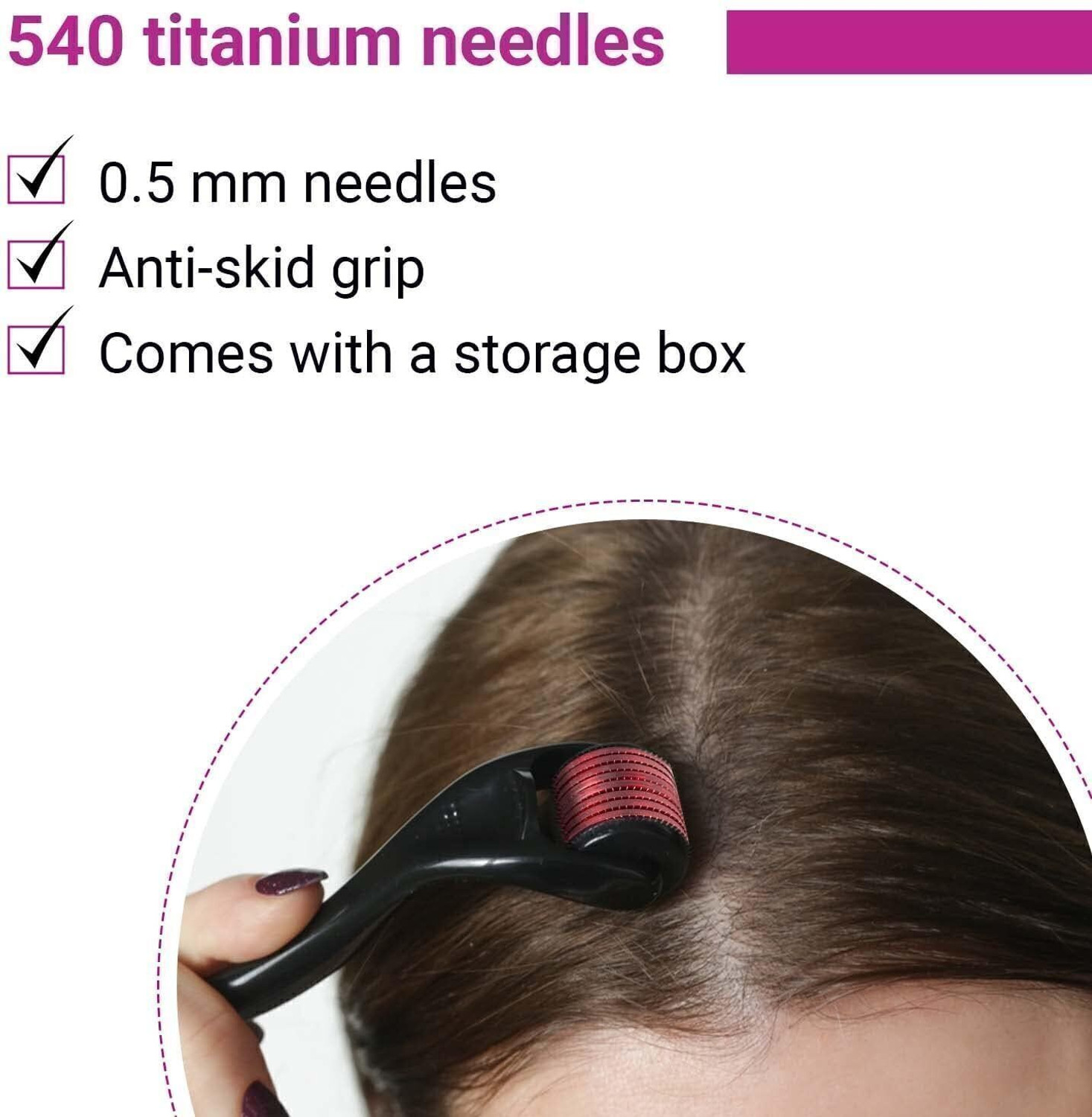 Image of RUGY Derma Roller 540 Titanium Micro Needle Face Treatment