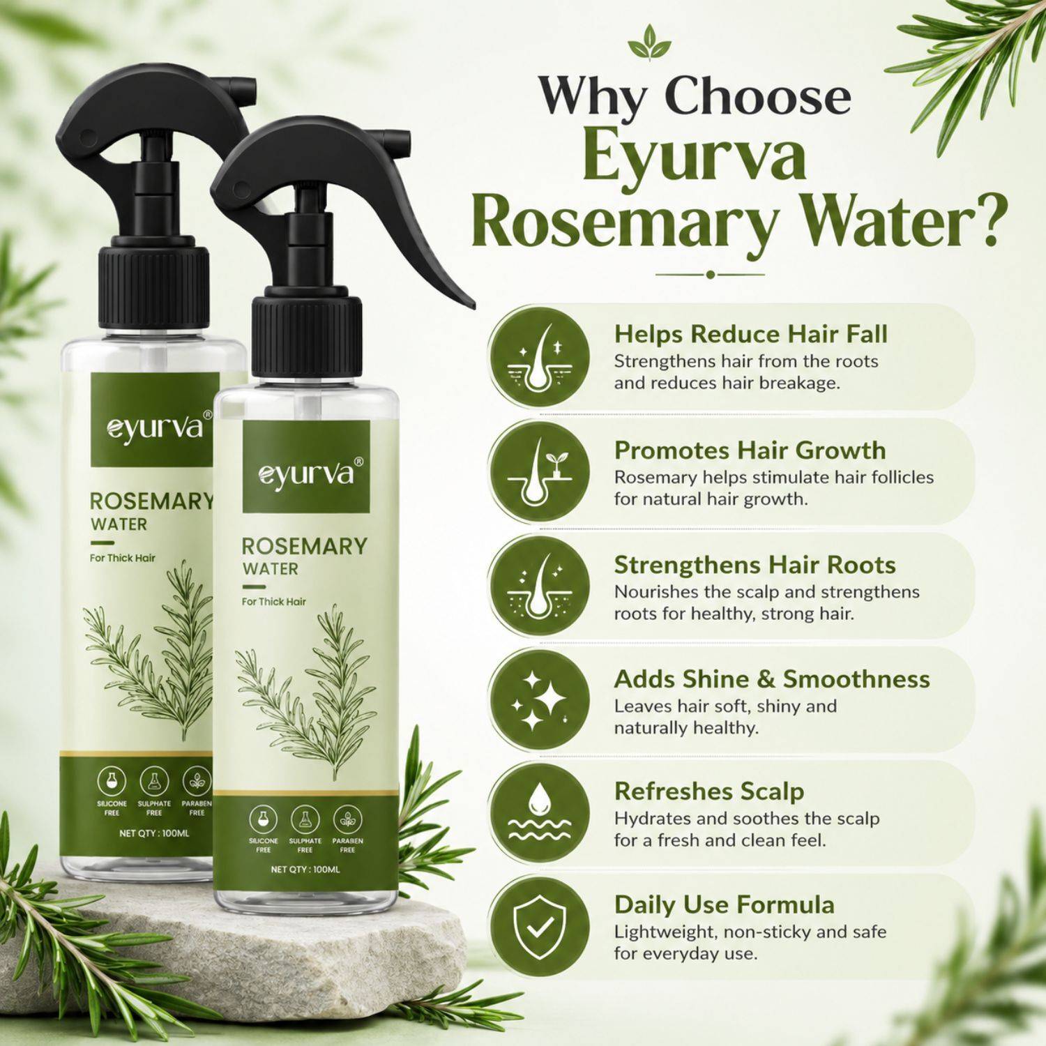 eyurva 2 Pcs Rosemary Water for Hair Growth - Image 2