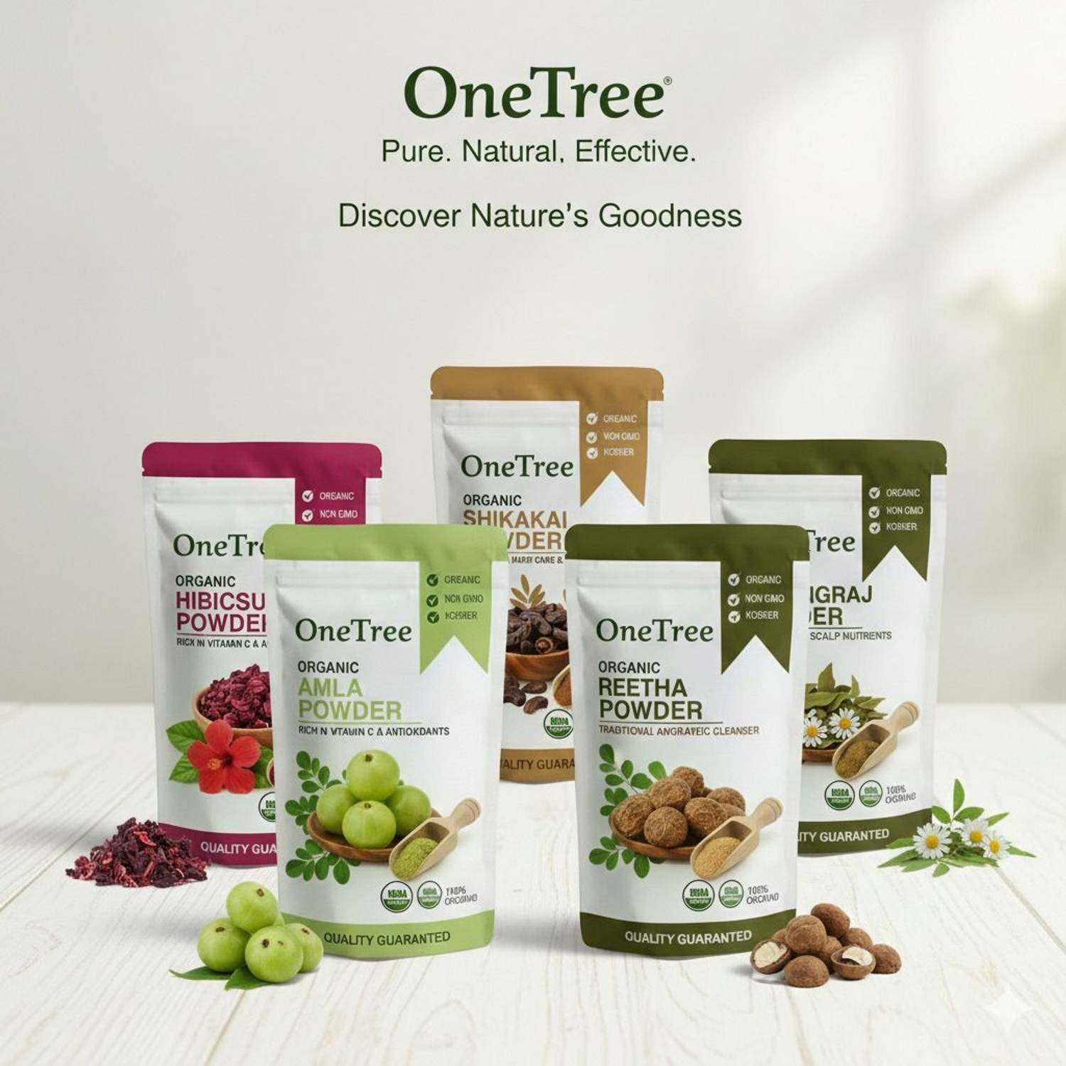 Onetree Amla, Reetha, Shikakai, Hibiscus, Bhringraj Powder for Hair - Image 5