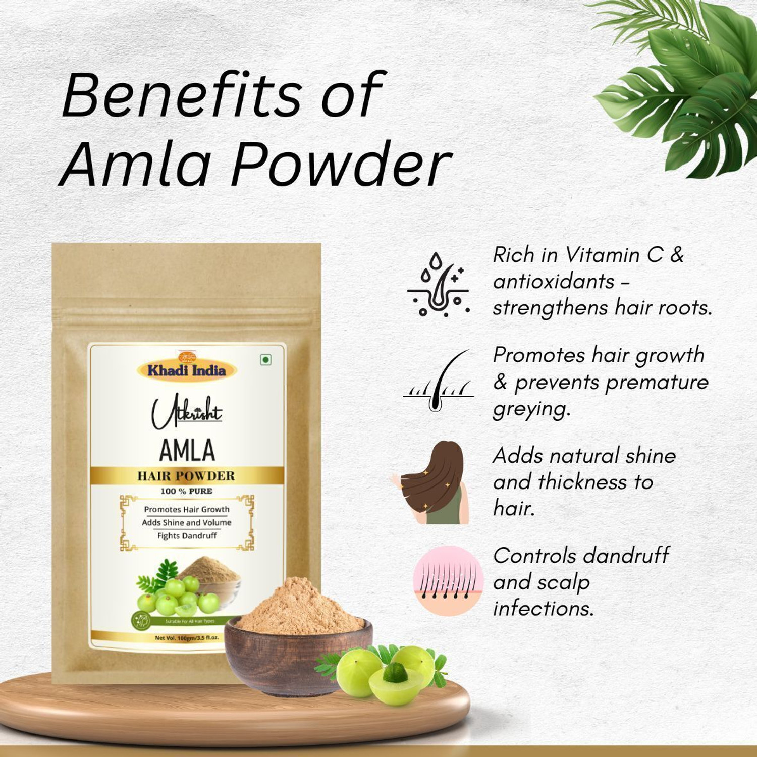 Image of Utkrisht Amla, Reetha, Shikakai, Bhringraj, Hibiscus Powder - Hair Pack Combo Pack