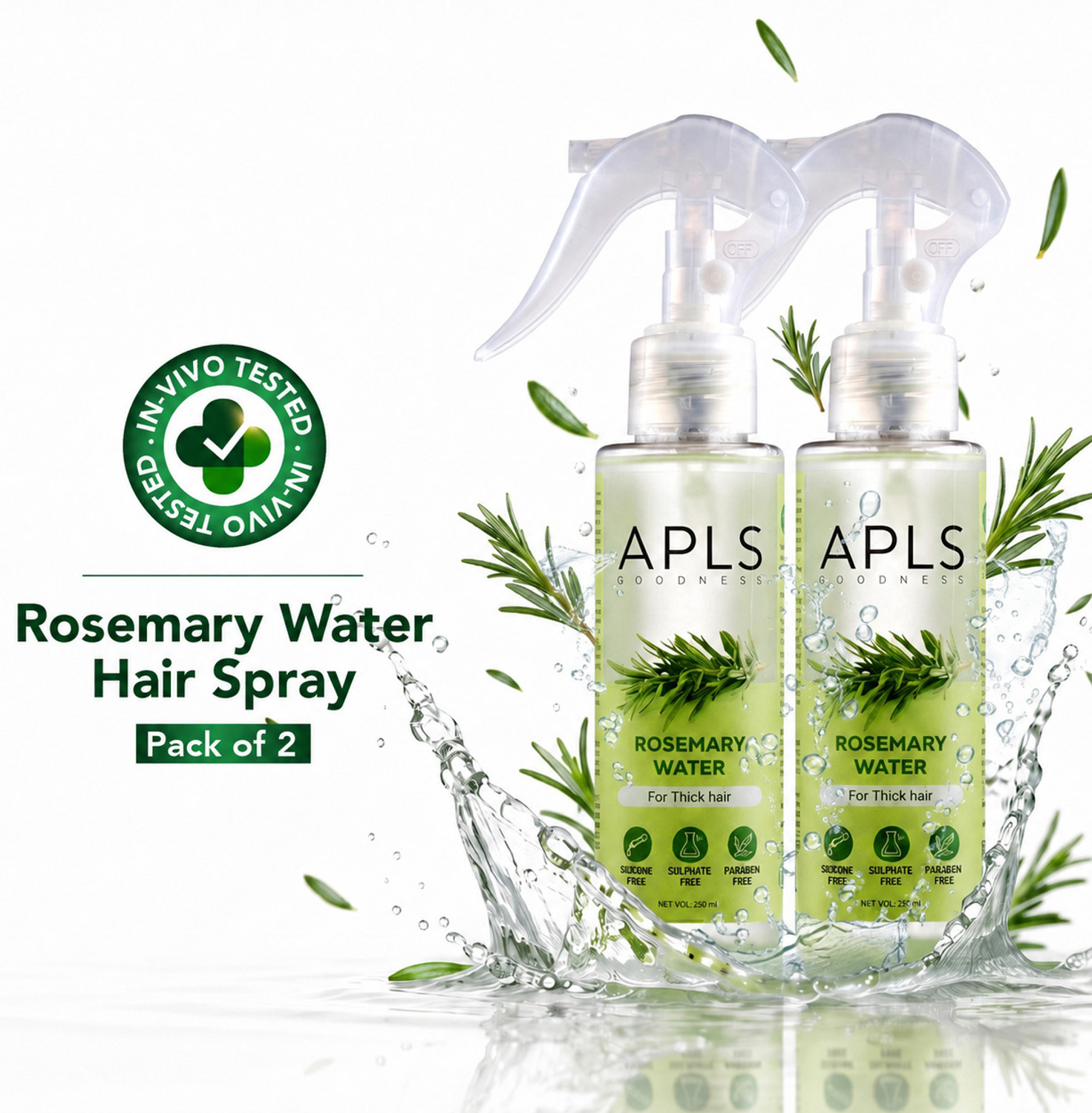Image of jaisium Rosemary Water Hair Spray to Promote Hair Growth & Reduce Hairfall (100mlx2) |