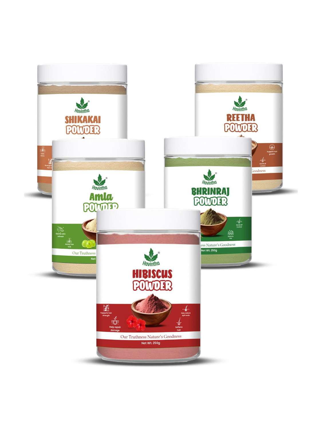Image of Havintha Powder For Hair - each 250 Grams (Combo Pack of 5)