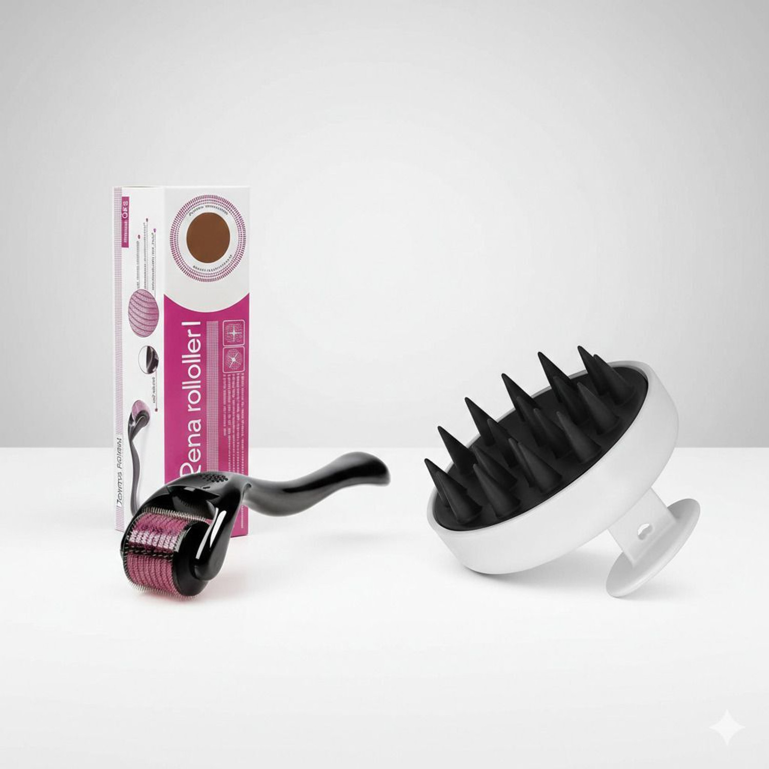 Image of RUGY Derma Roller for Hair Growth & Beard Care with Scalp Massager Brush (2in1)