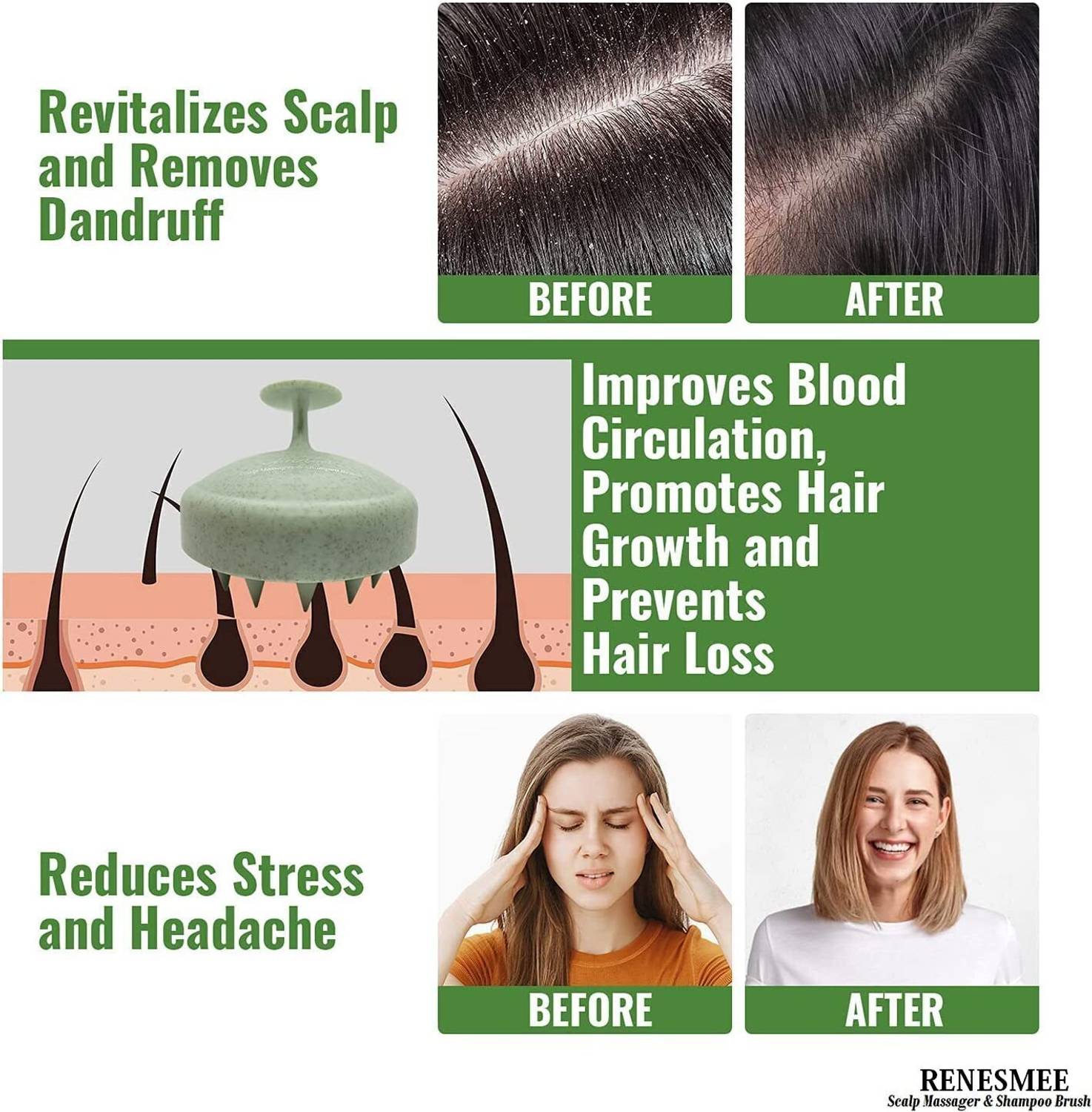 ESZAZX Shower Scrubber Tool for Hair Growth - Image 3